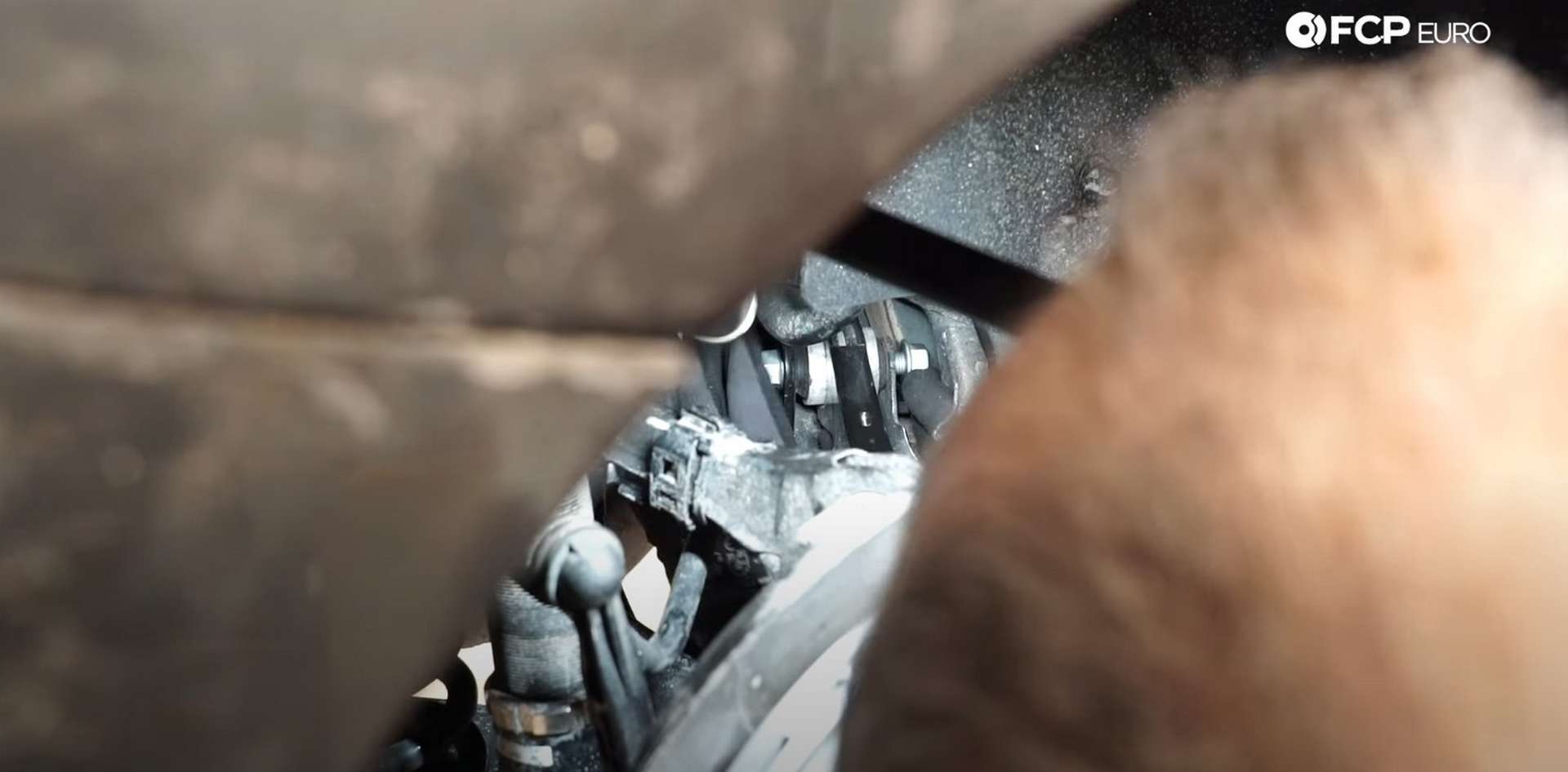 DIY BMW F30 Rear Control Arm Replacement installing the inner bolt
