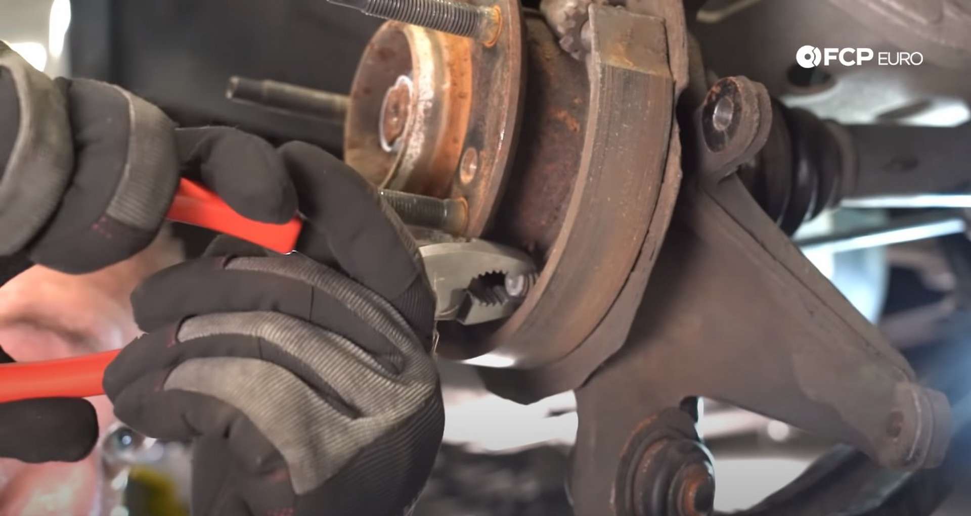 DIY E46 BMW M3 Rear Subframe Refresh Part 1 unlocking the parking brake shoes