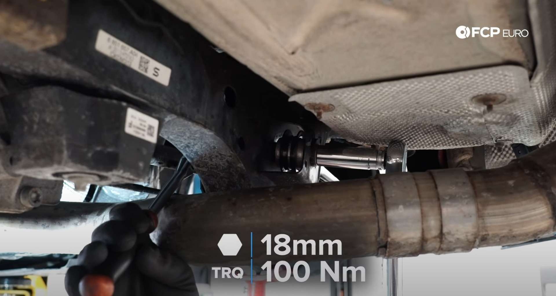 DIY BMW F30 Rear Control Arm Replacement torquing the inner toe link nut