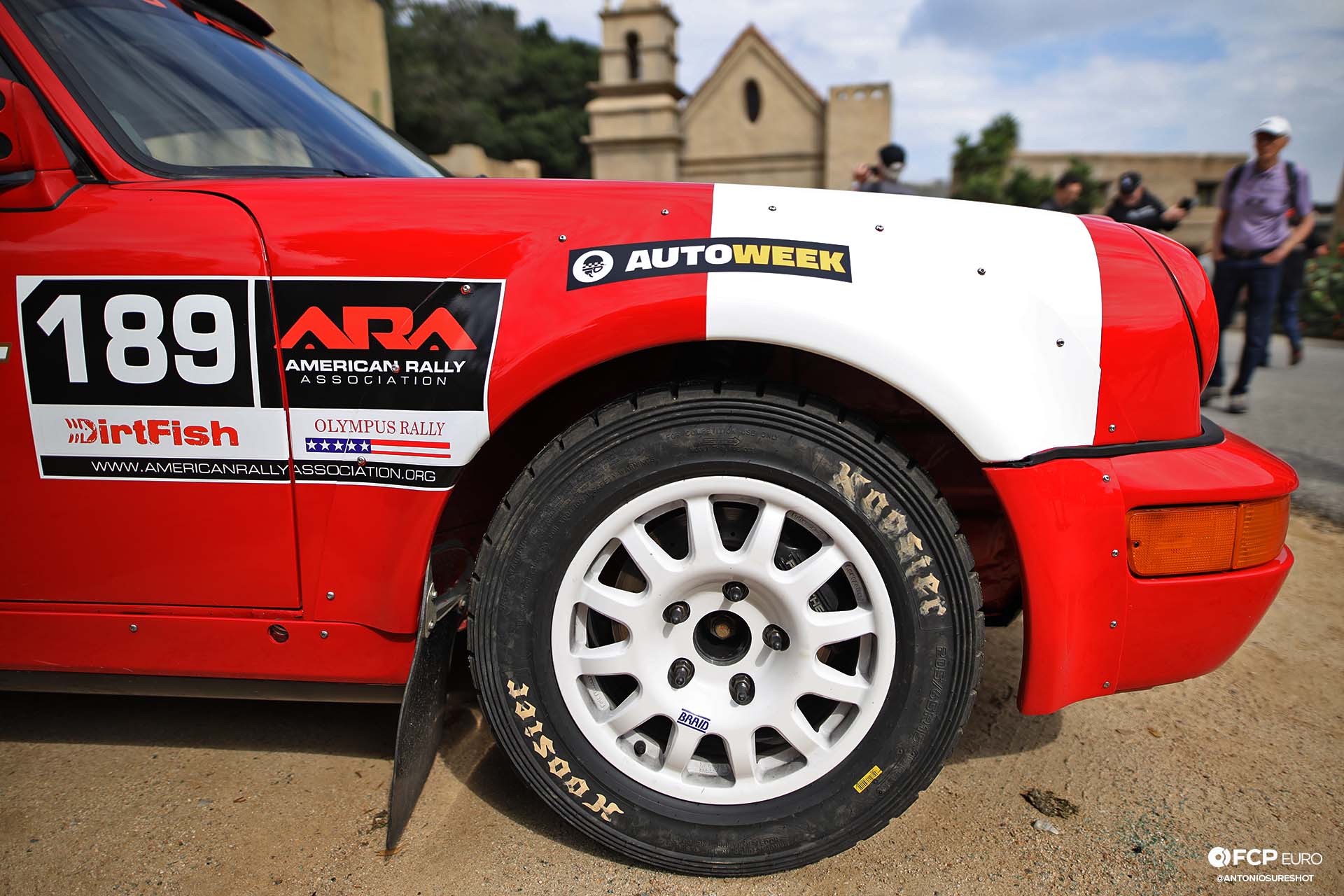 Braid 15x7 wheels Hoosier Gravel Rally tires Safari 964 Rothsport Racing Porsche 911 Rally Car Mexican 1000 Luftgekuhlt Olympus Rally