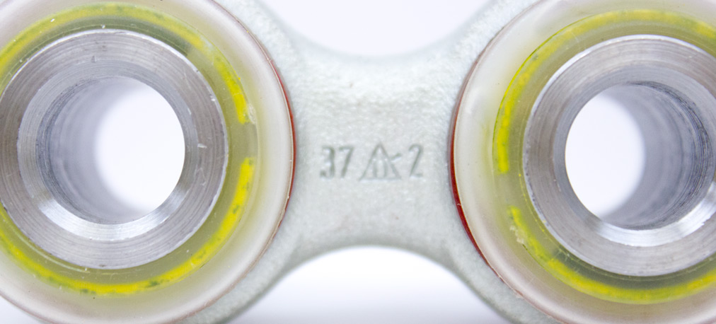 Sway bar end link closeup