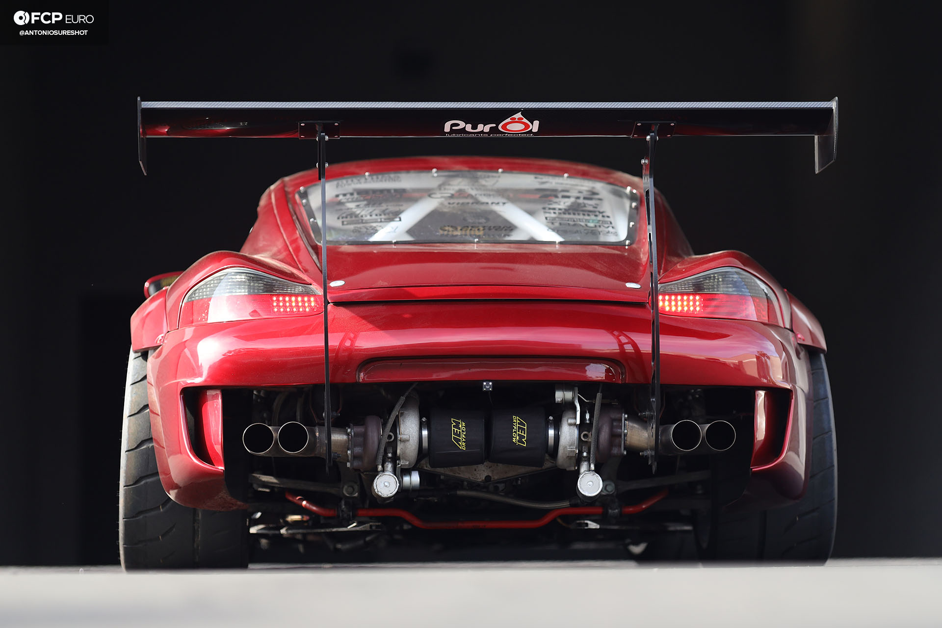 Bisimoto AEM Infinity Porsche Boxster 986 Twin Turbo Center Seat Precision Turbo AEM Induction Dryflow