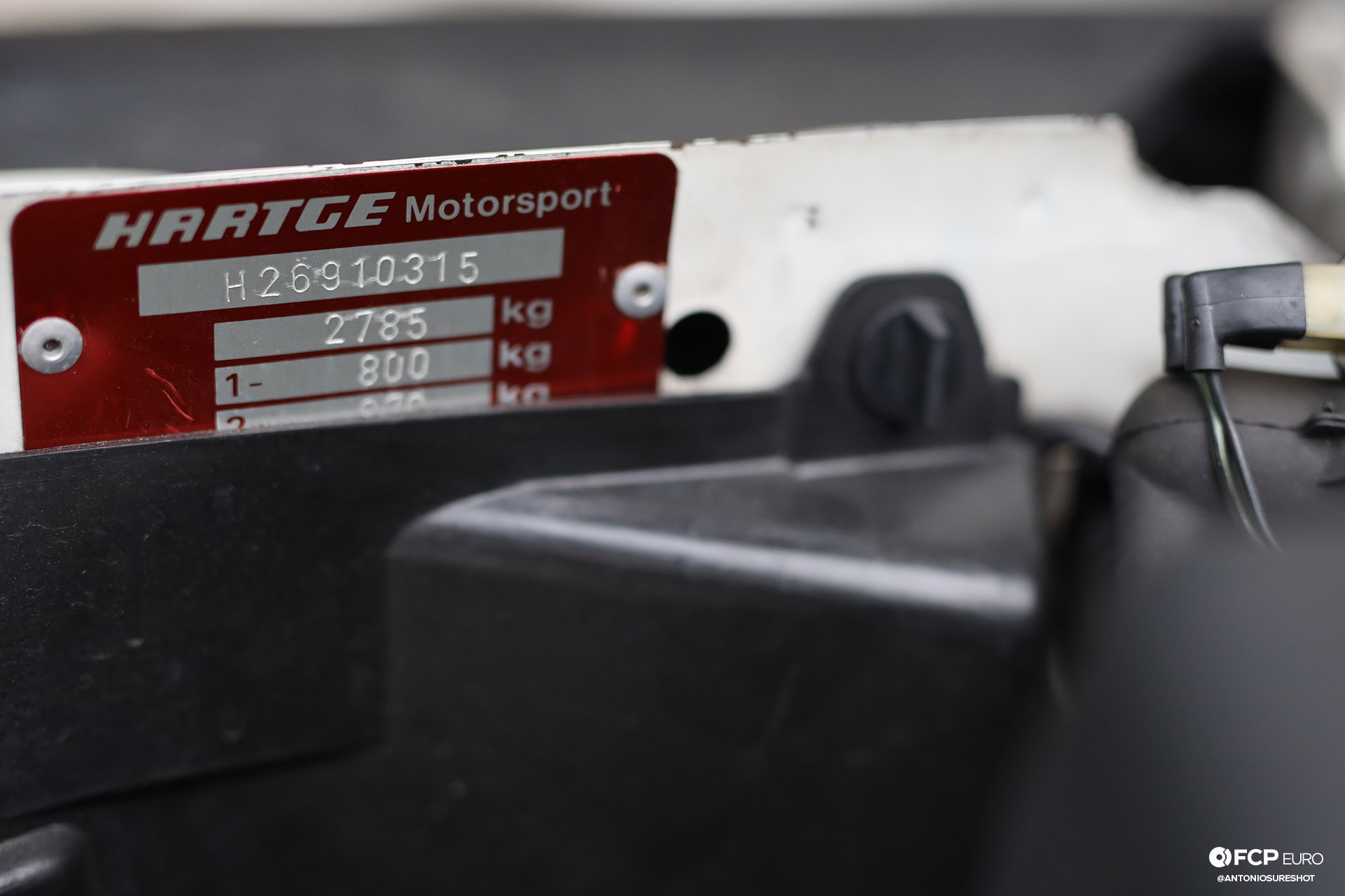 E30 BMW Hartge H26 VIN Plate