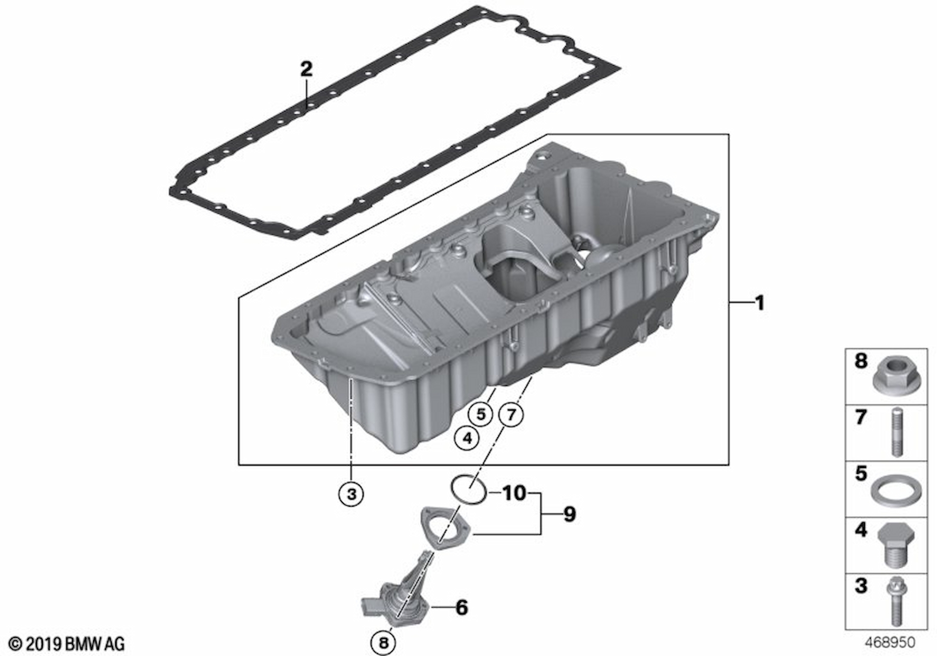 BMW S55 Oil Pan Diagram
