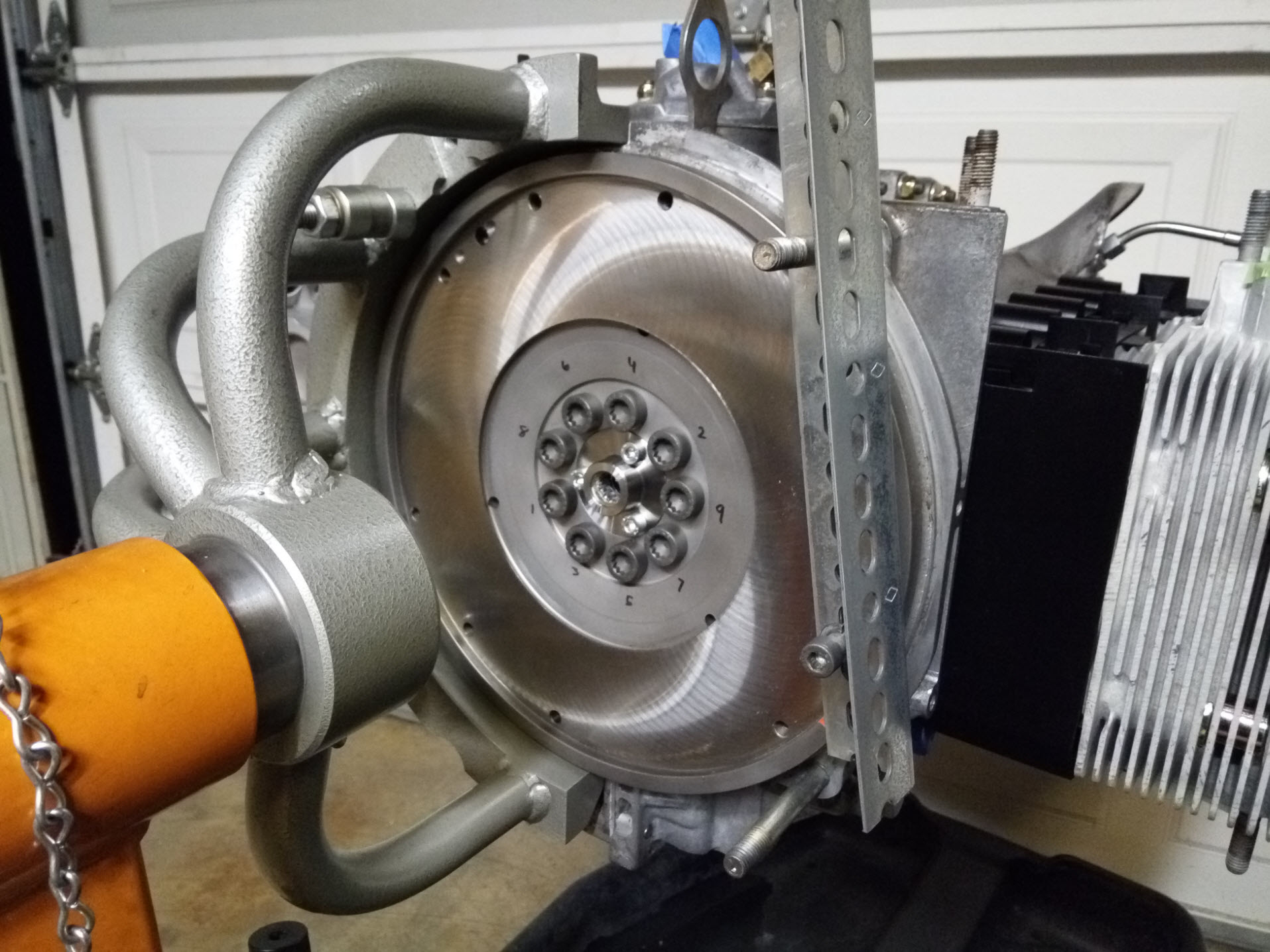 Air-cooled Porsche 911 pilot bearing installation.