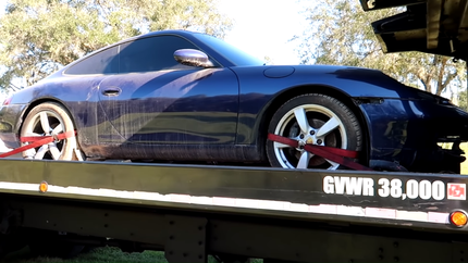 Here's What A $4000 Totaled Porsche 996 Looks Like