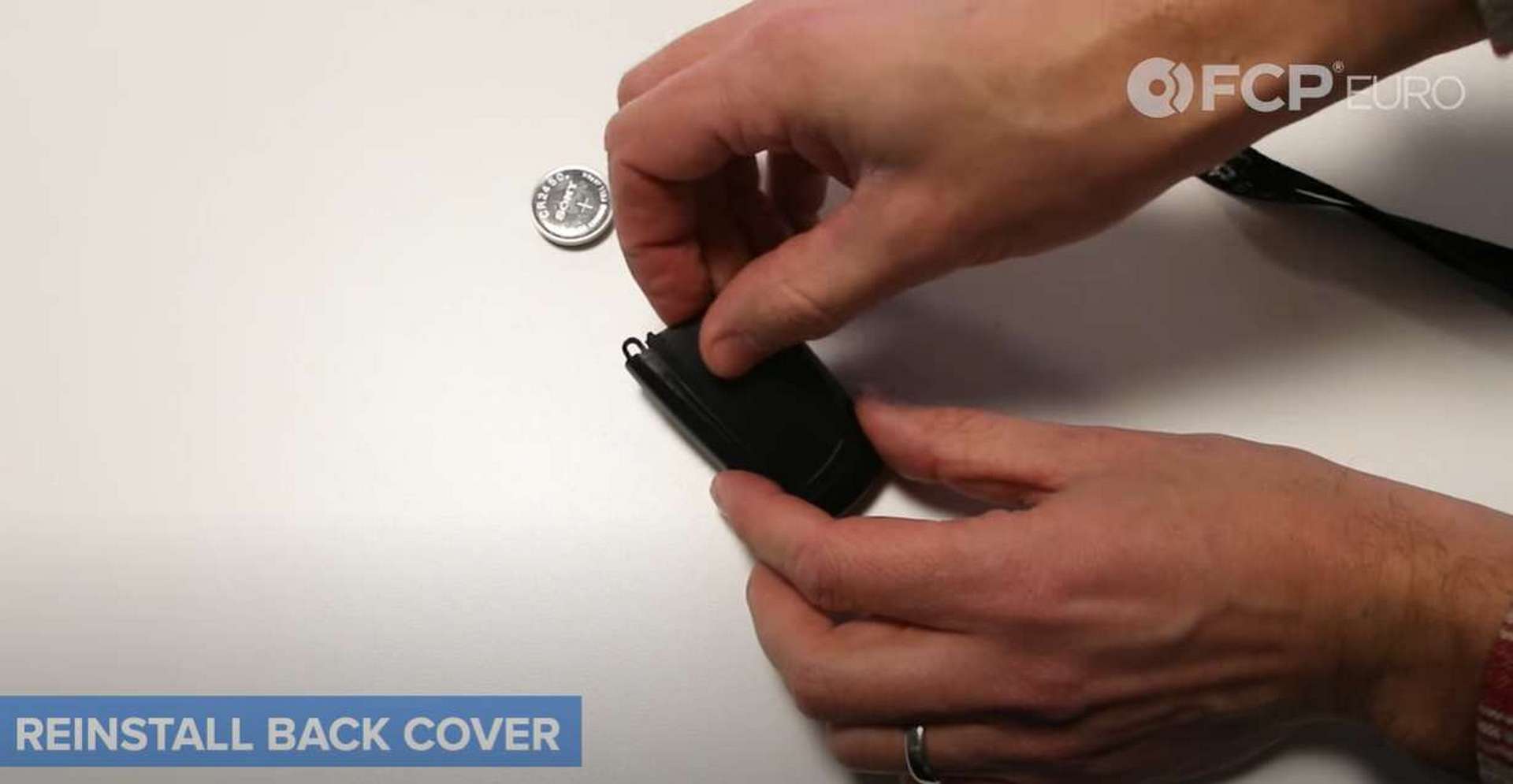 BMW F30 Key Fob Battery Replacement refitting the cover