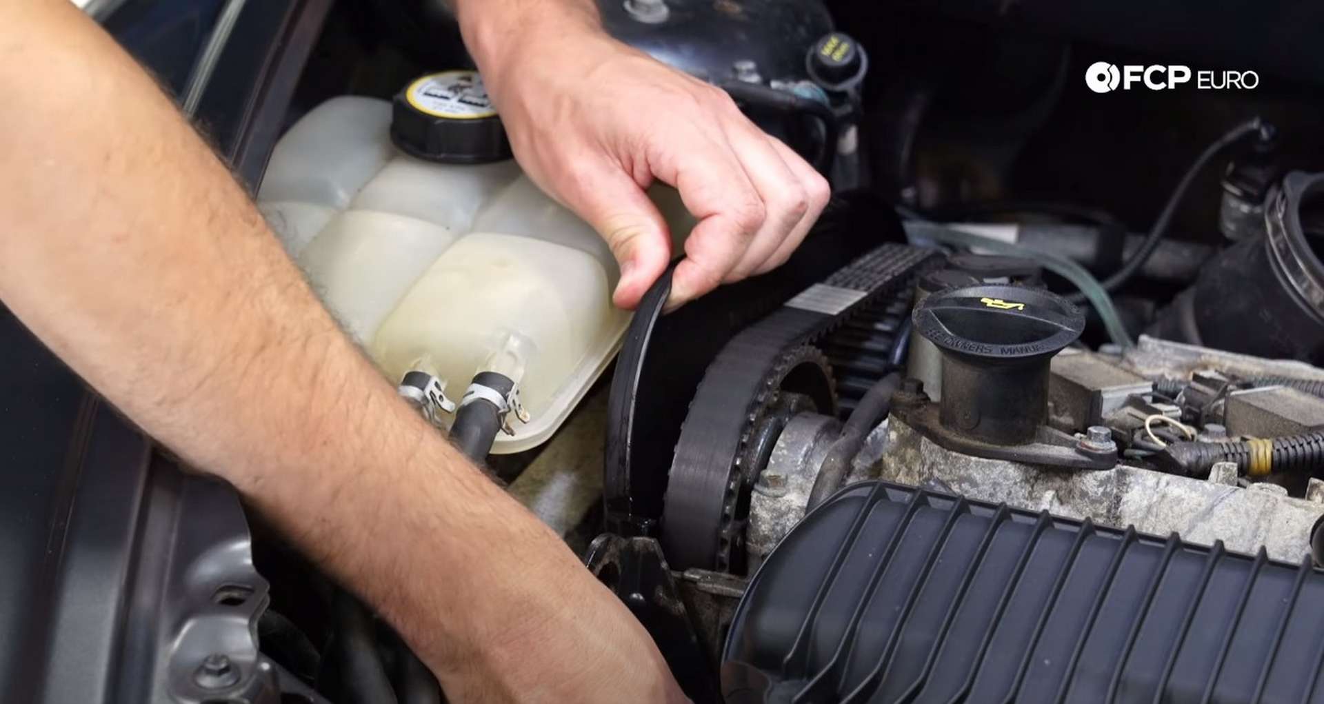 DIY Volvo P1 Timing Belt Replacement removing the camshaft sprocket shield
