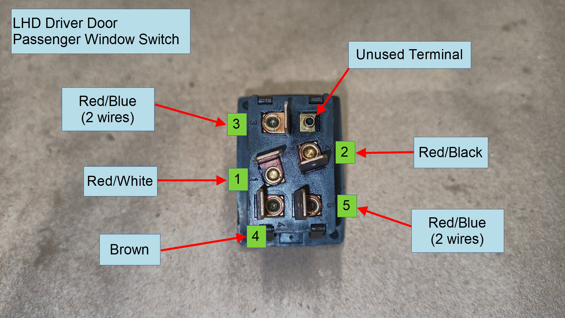 air-cooled porsche 911 window switches wiring