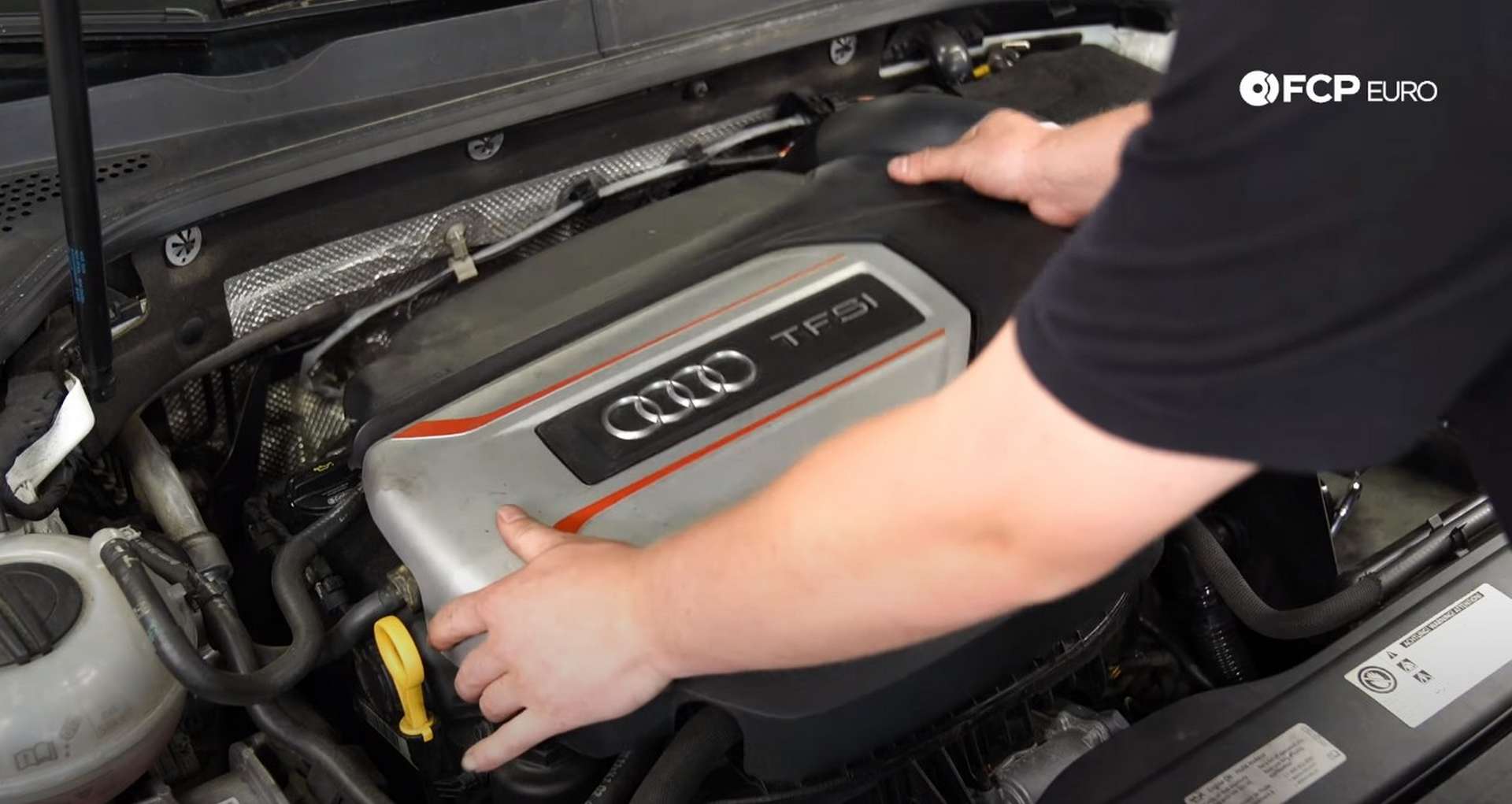DIY VW/Audi Spark Plugs and Ignition Coils removing the engine cover