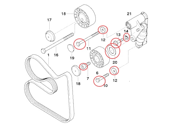 m54 hydraulic belt tensioner
