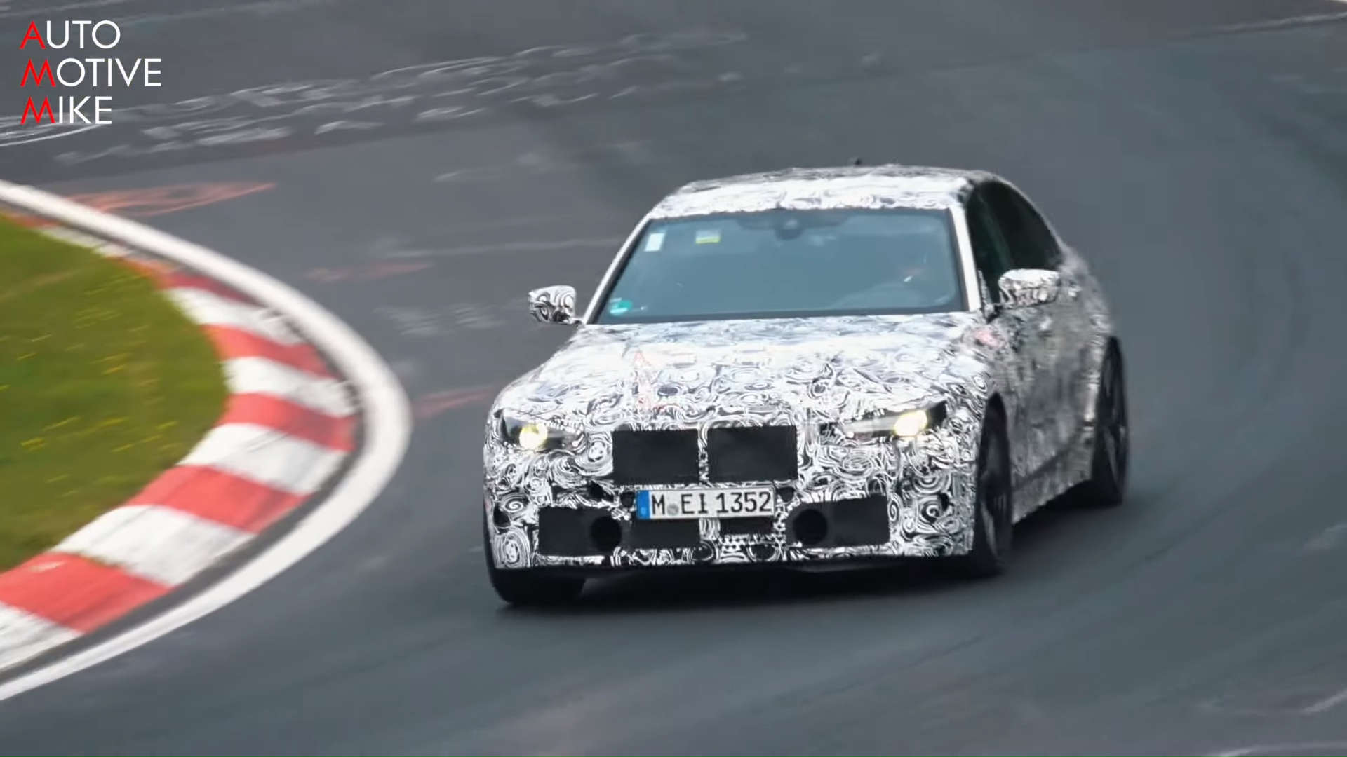 2021 BMW G80 M3 Nurburgring Nordschleife Spy Shots Grill Front End