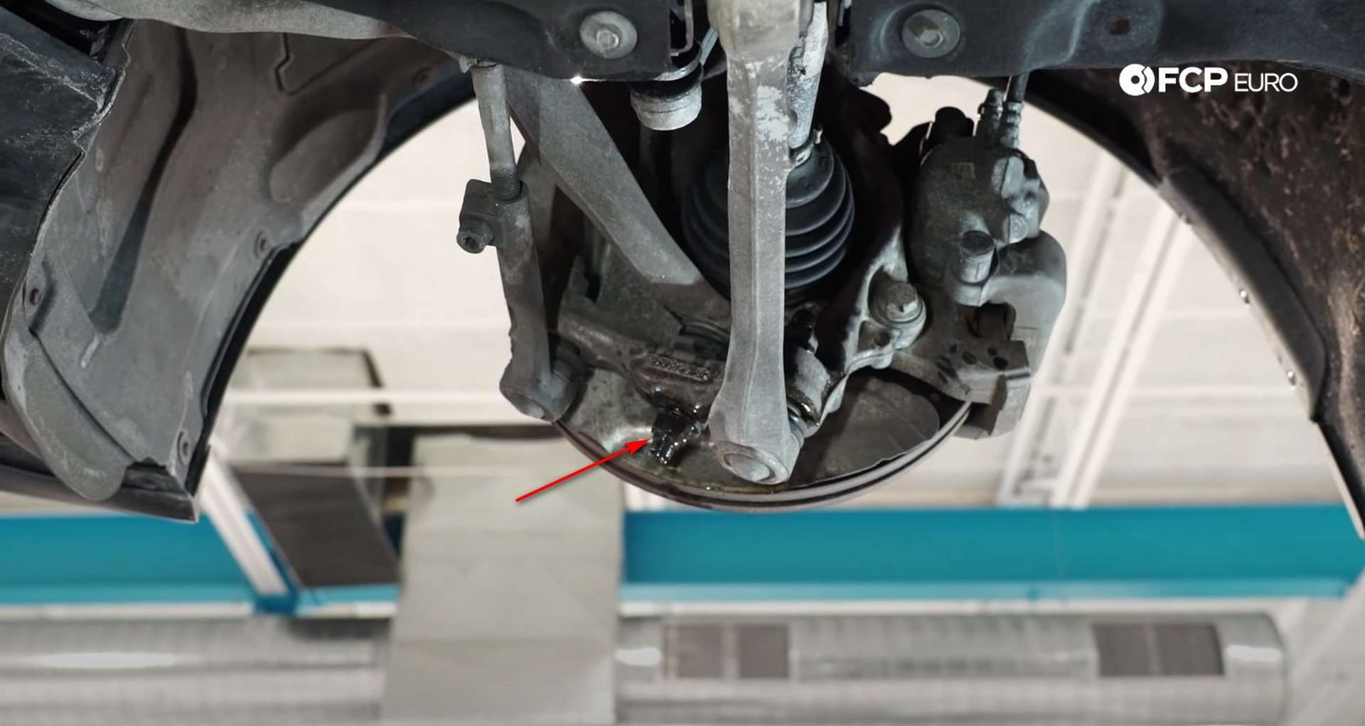 DIY BMW F30 Front Control Arm Replacement ball joint nut location