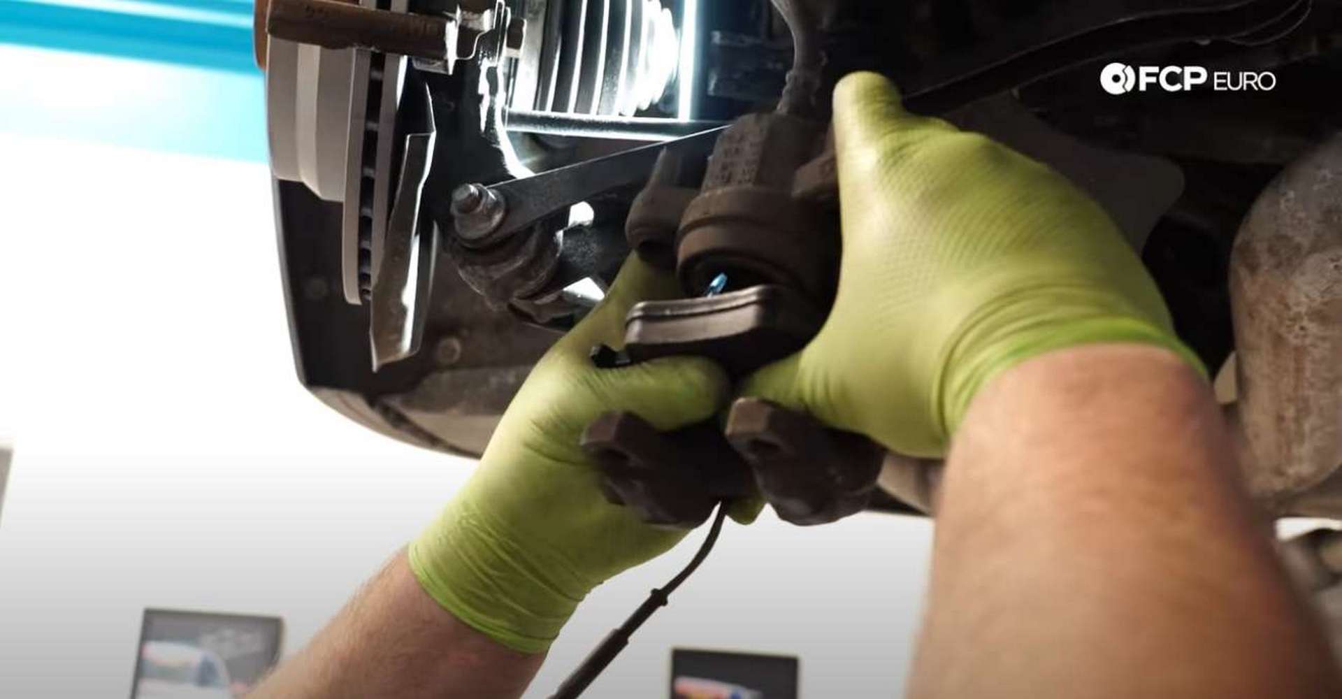 DIY BMW F30 Rear Brake Service installing the inner pad