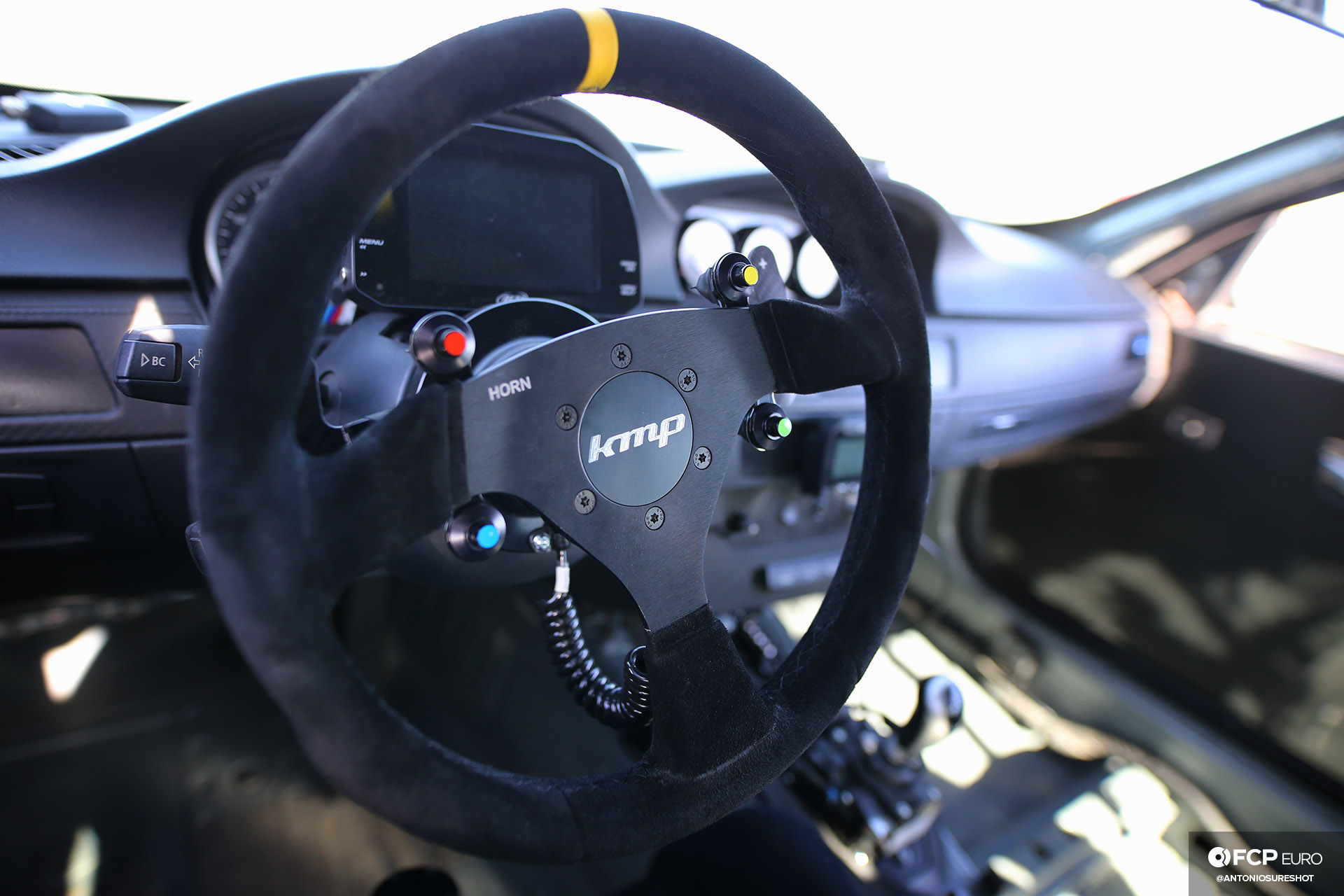 Bimmer Challenge BMW E92 M3 with KMP Steering Wheel FCP Euro