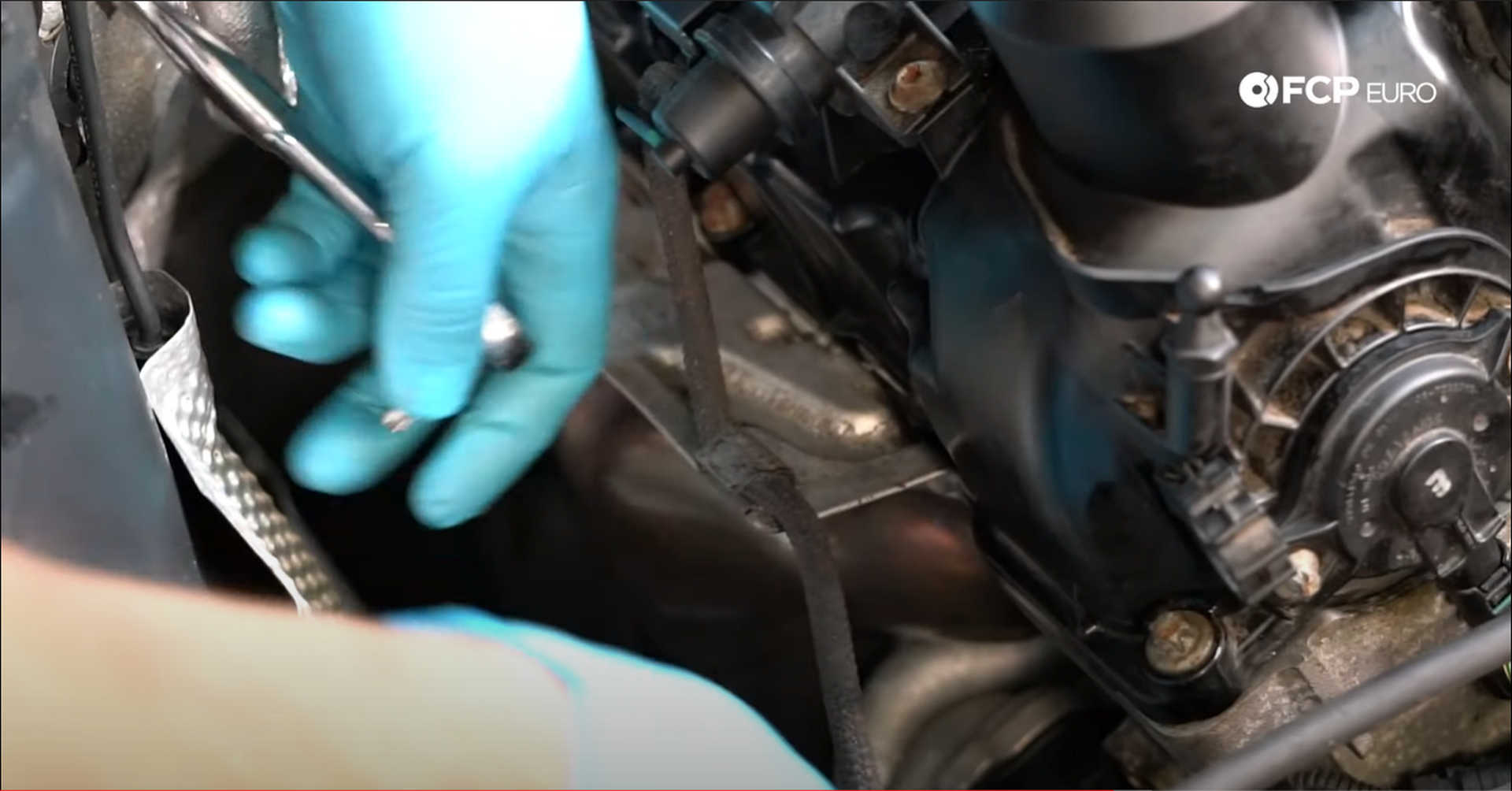 DIY BMW N20 Timing Chain clipping boost line into heat shield