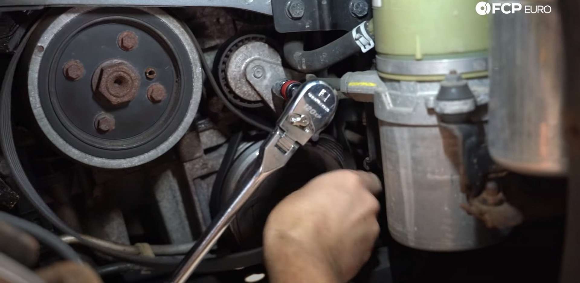 DIY Volvo Alternator and Serpentine Belt Replacement removing A/C belt
