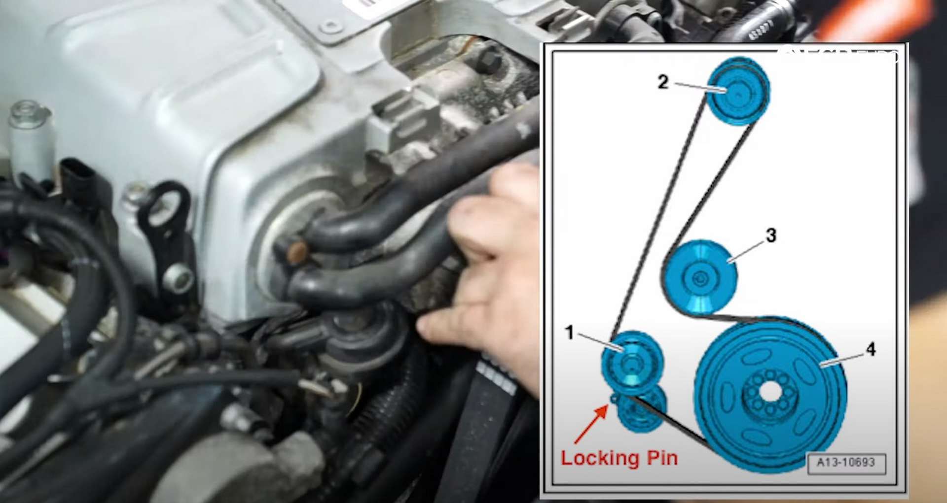 DIY Audi B8.5 Water Pump and Thermostat Replacement supercharger belt routing