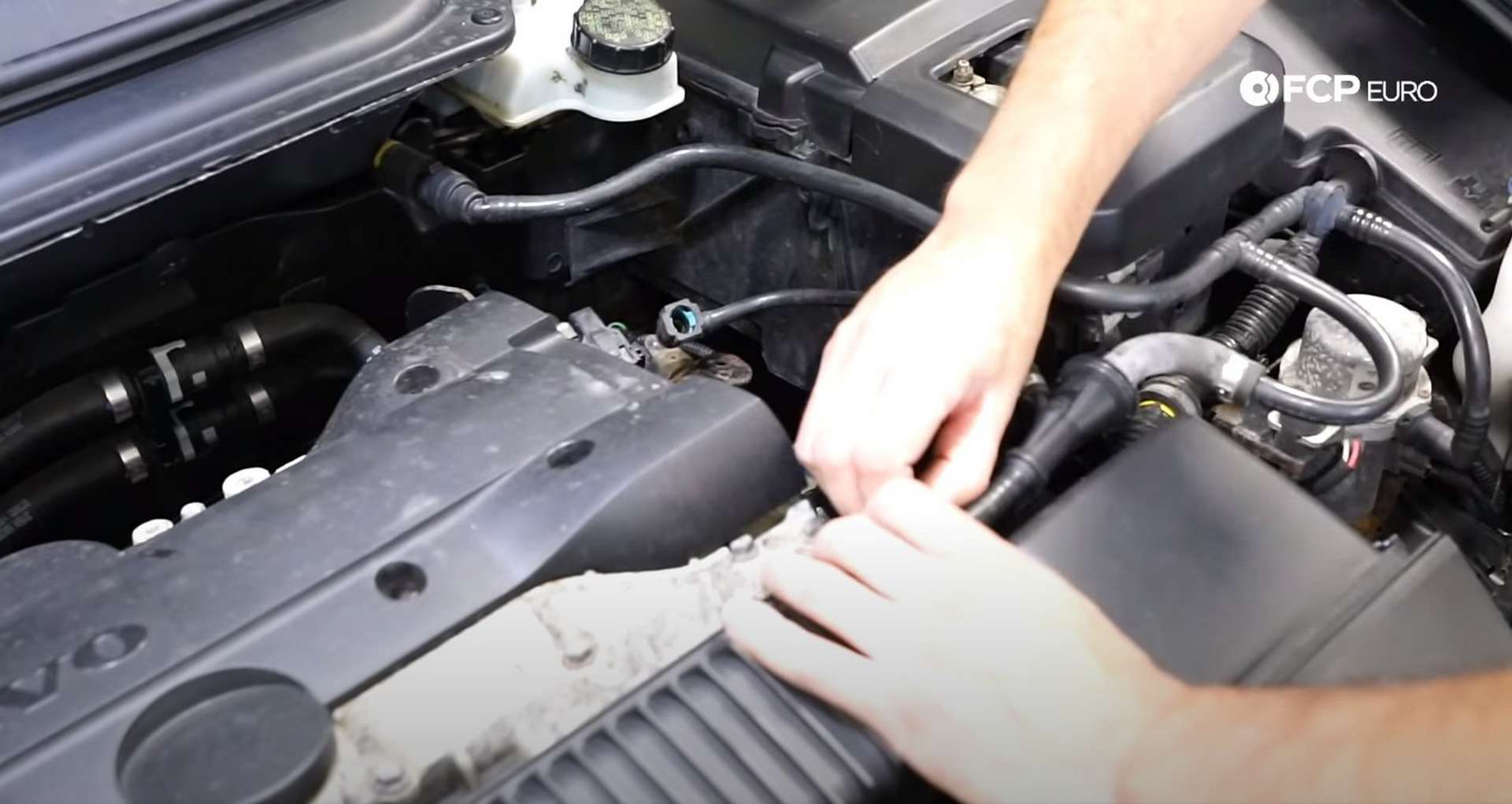DIY Volvo P1 Timing Belt Replacement removing the vacuum hoses
