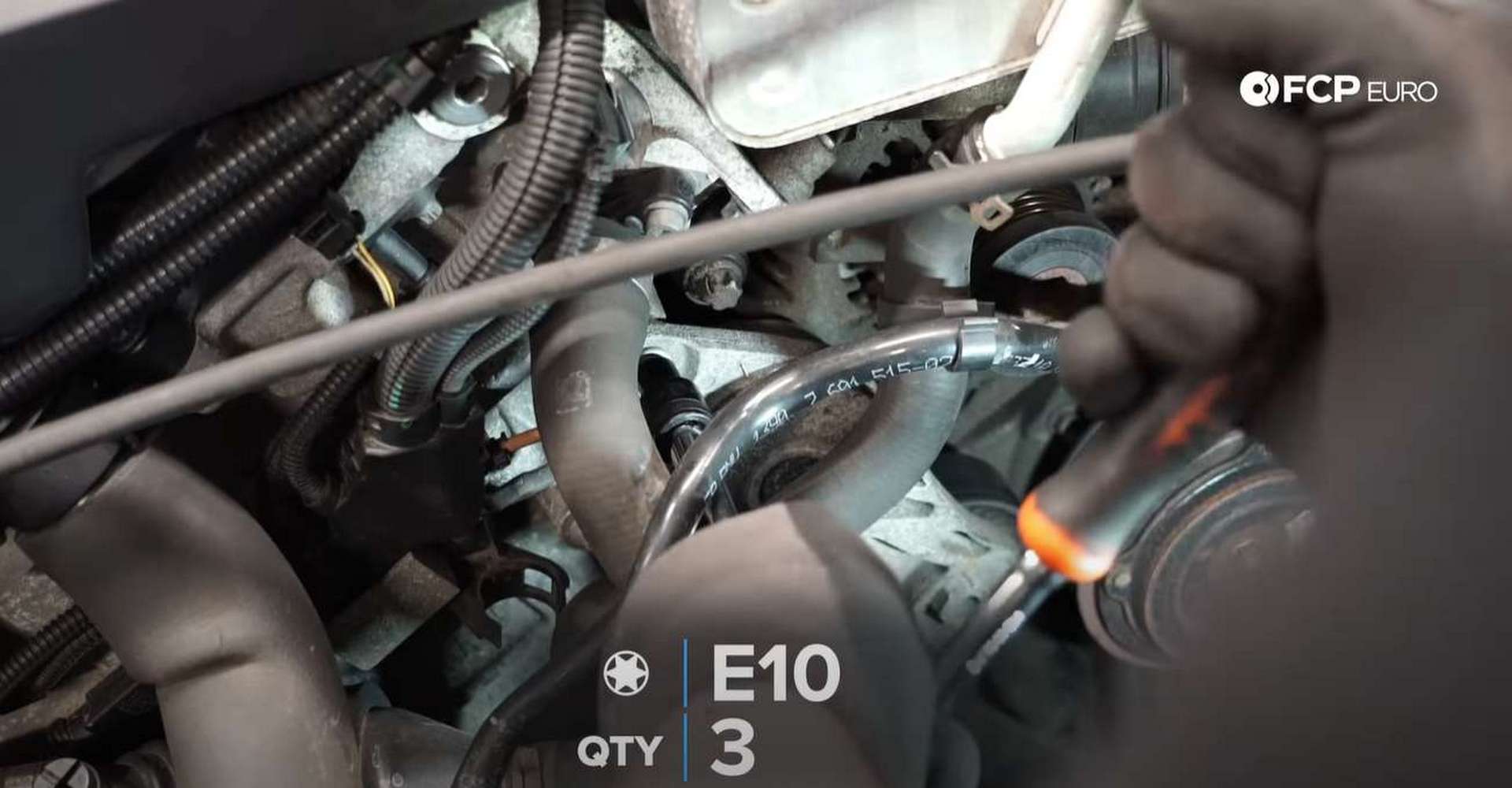 DIY BMW F30 Serpentine Belt Replacement removing the tensioner's bolts
