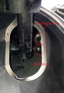 Disconnected hydraulic ram