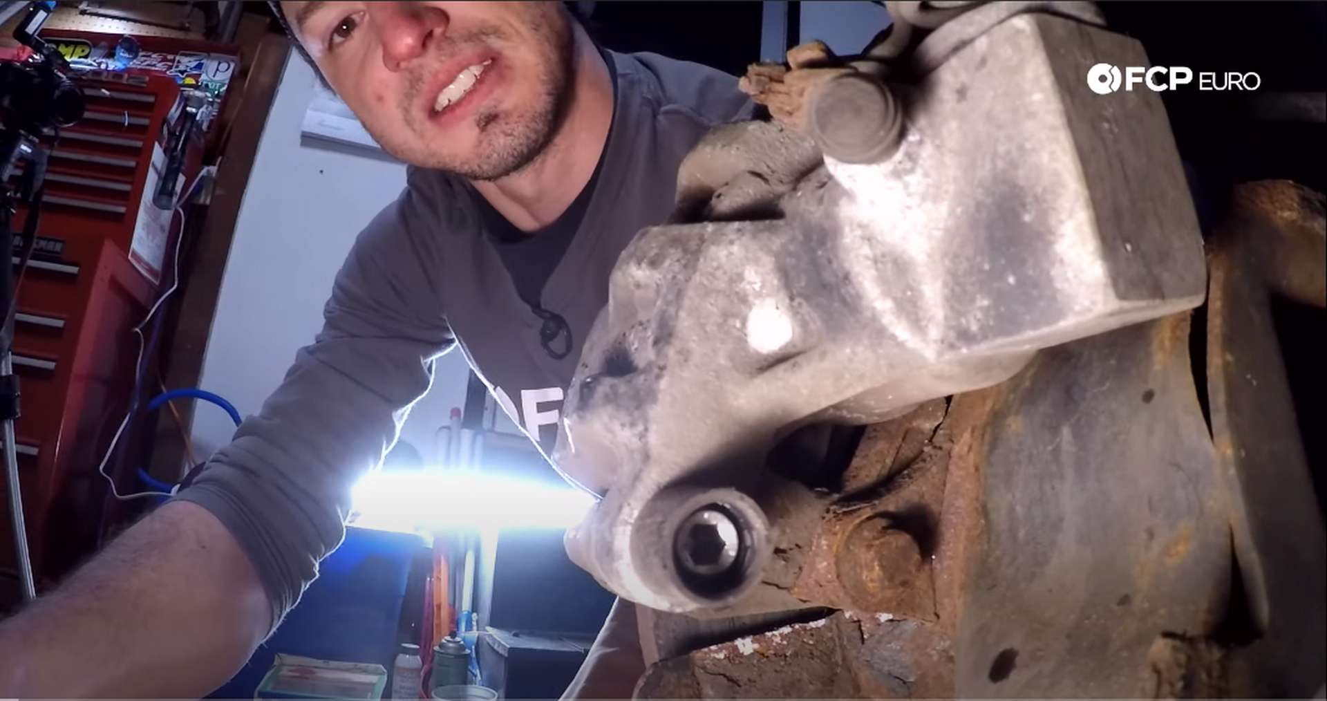 DIY Volvo Rear Brake Job guide pin Allen head