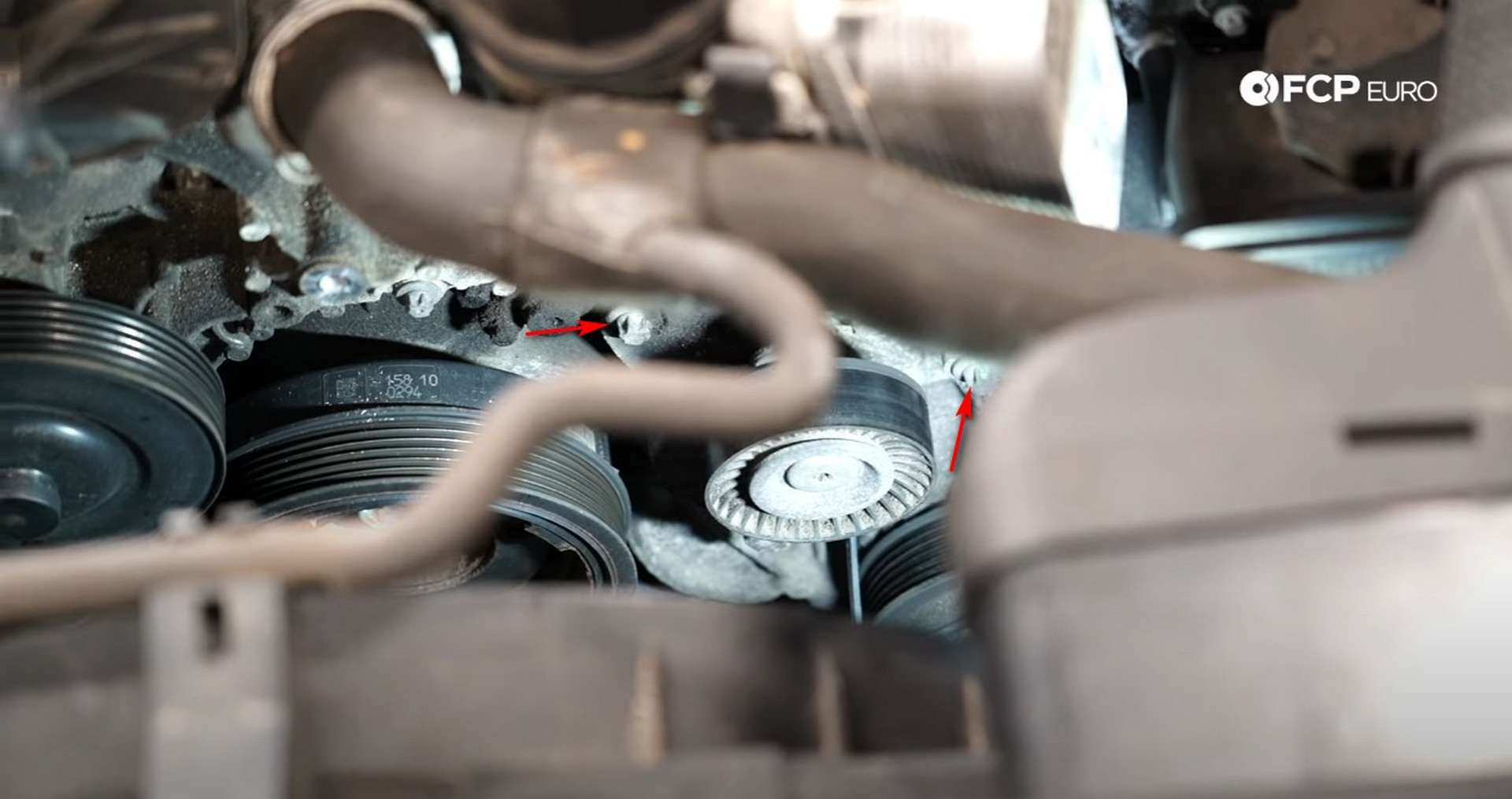 DIY Mercedes W212/204 Alternator and Drive Belt Replacement rotating the tensioner
