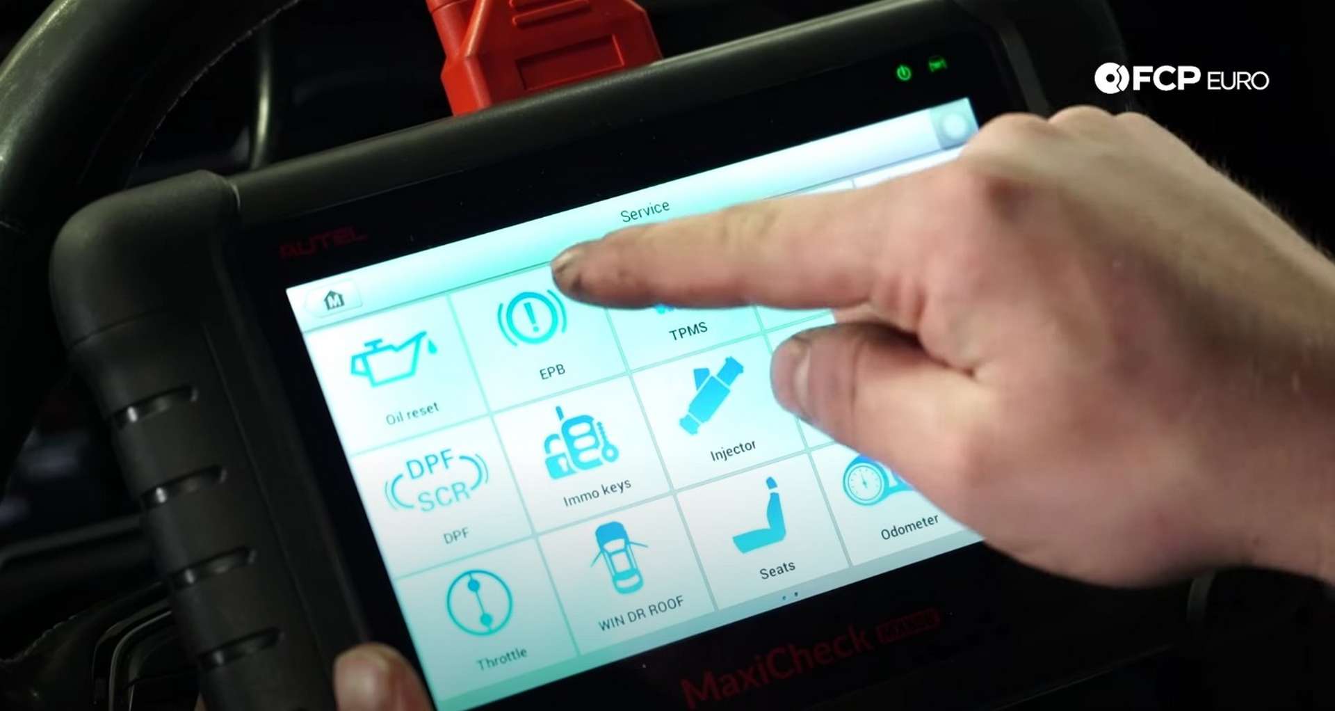 DIY Audi B8 S4 Rear Brake Service selecting EPB on the scan tool