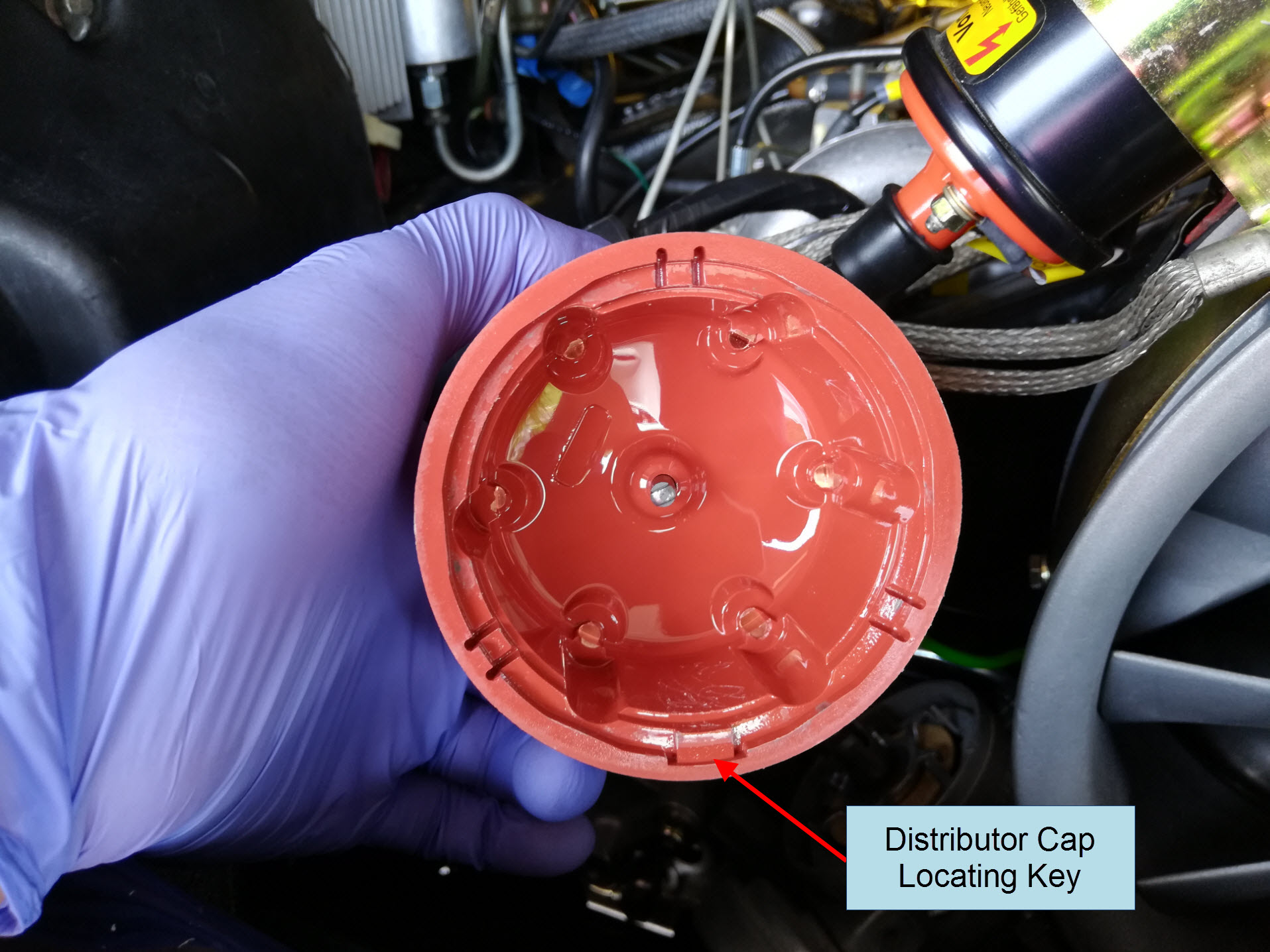 Air-cooled Porsche 911 distributor cap.