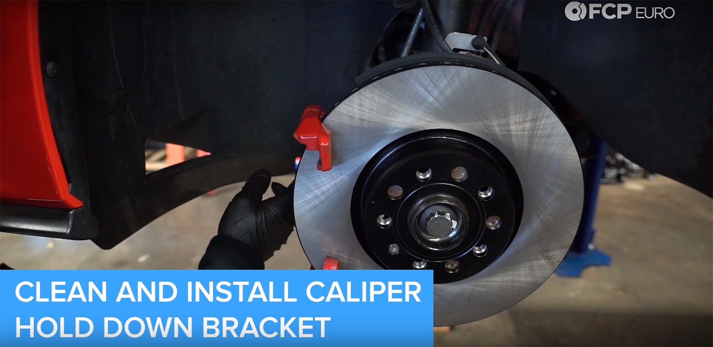 VW Audi Brake Job Caliper Hold Down Bracket Installation