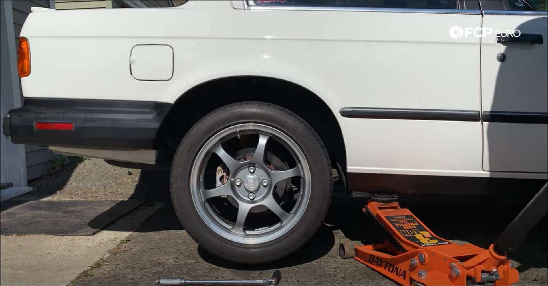 BMW E30 Rear Brakes car lifted up