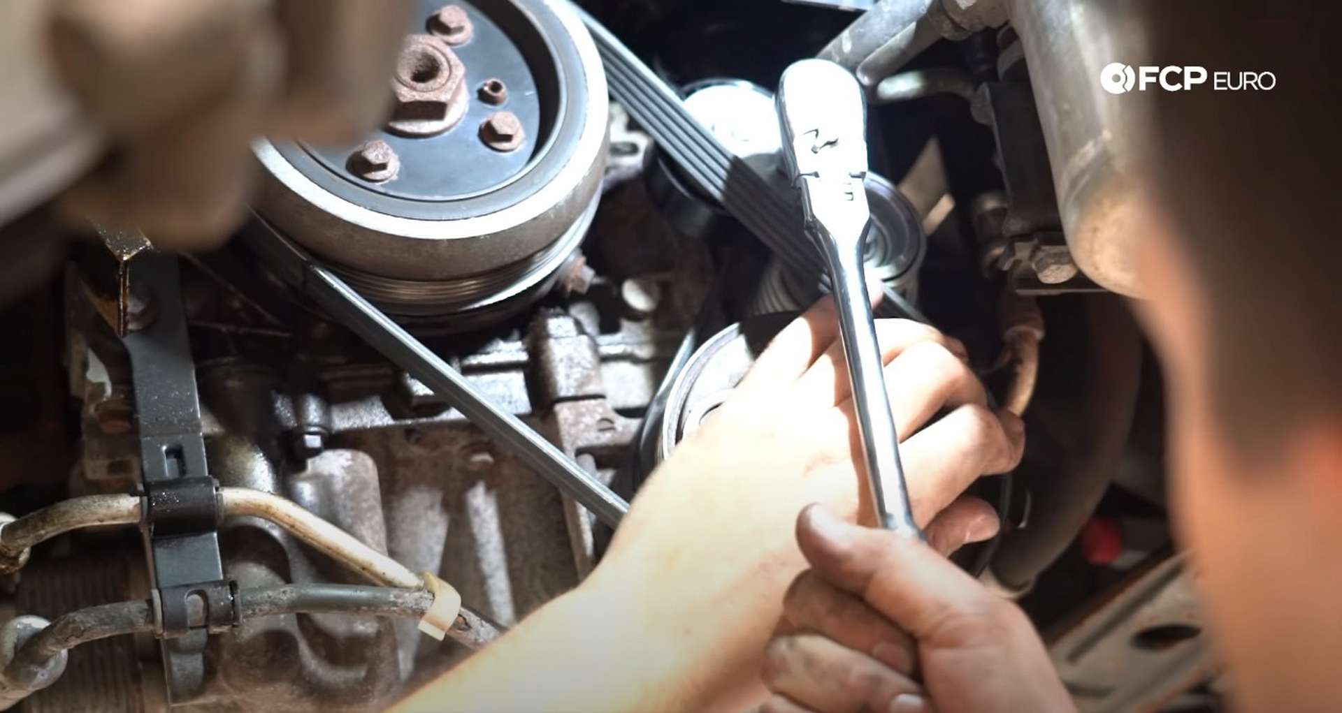 DIY Volvo Alternator and Serpentine Belt Replacement installing the outer belt