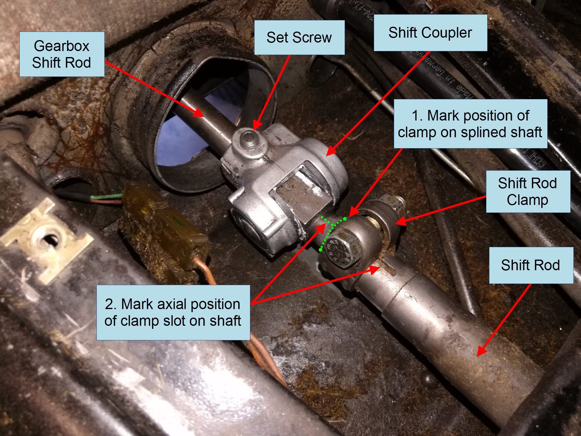 Air-cooled Porsche 911 shift coupler replacement.