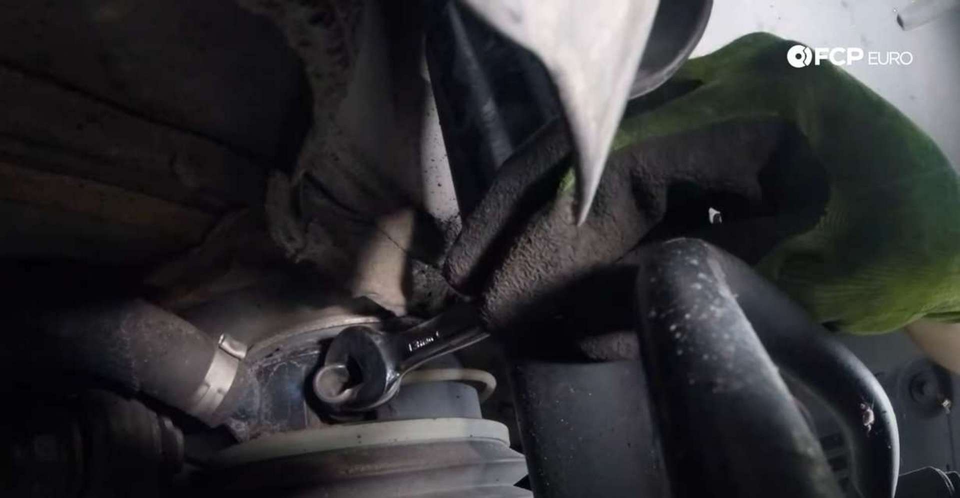 DIY Mercedes AIRMATIC Spring Replacement rotating the socket with a wrench