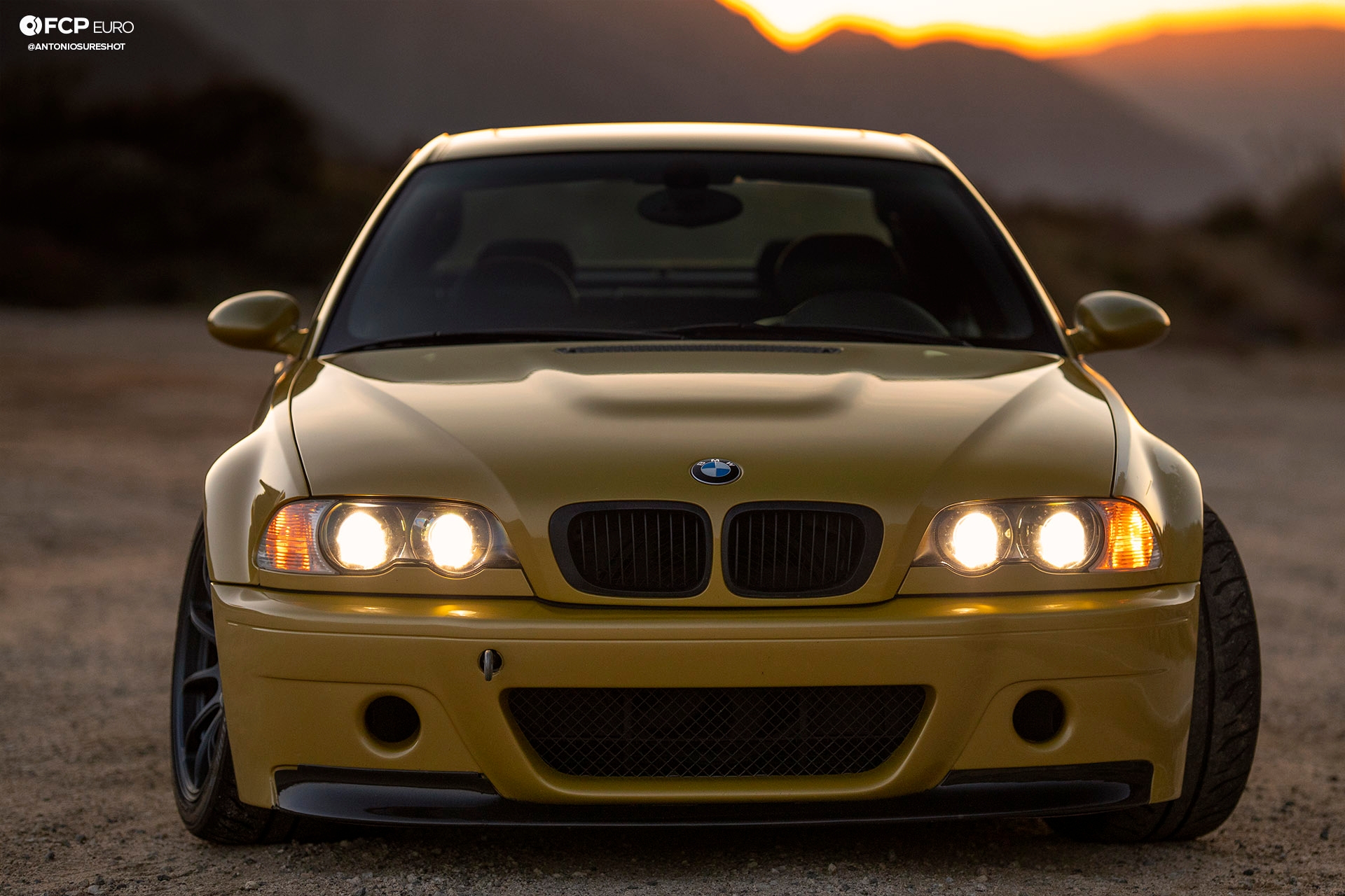 M3 BMW E46 Phoenix Yellow Volk Racing ZE40 Eibach Rays EOSR1970