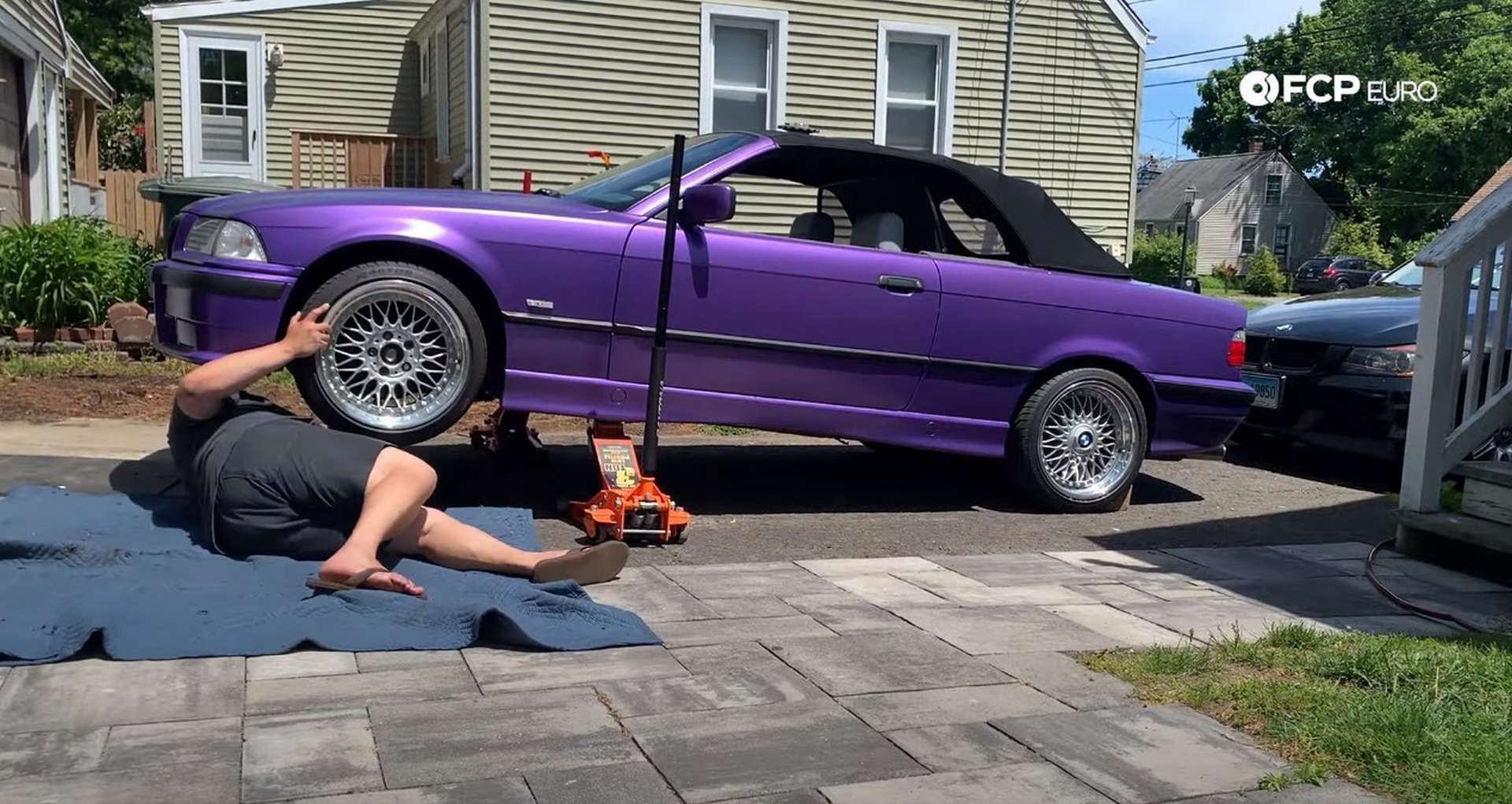 DIY BMW E36 Control Arm and Bushings raising the car