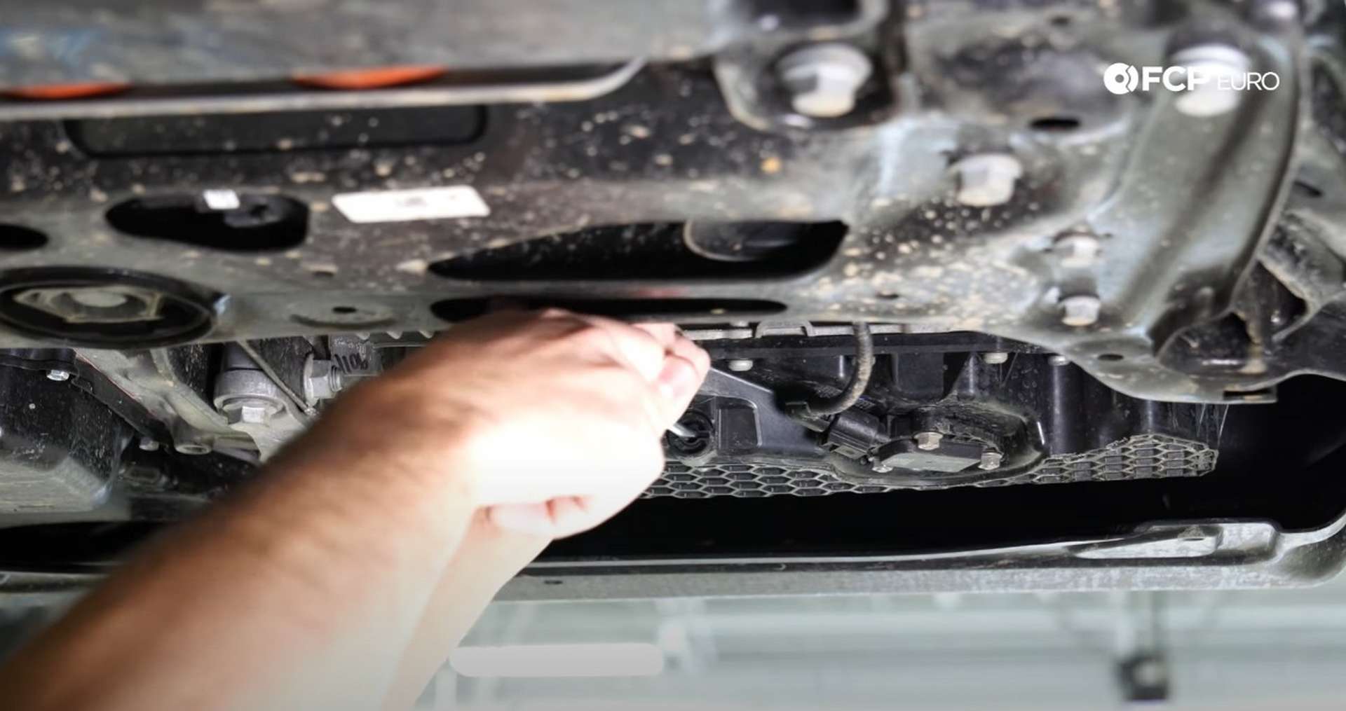 DIY Volkswagen EA888 Oil Change removing the drain plug