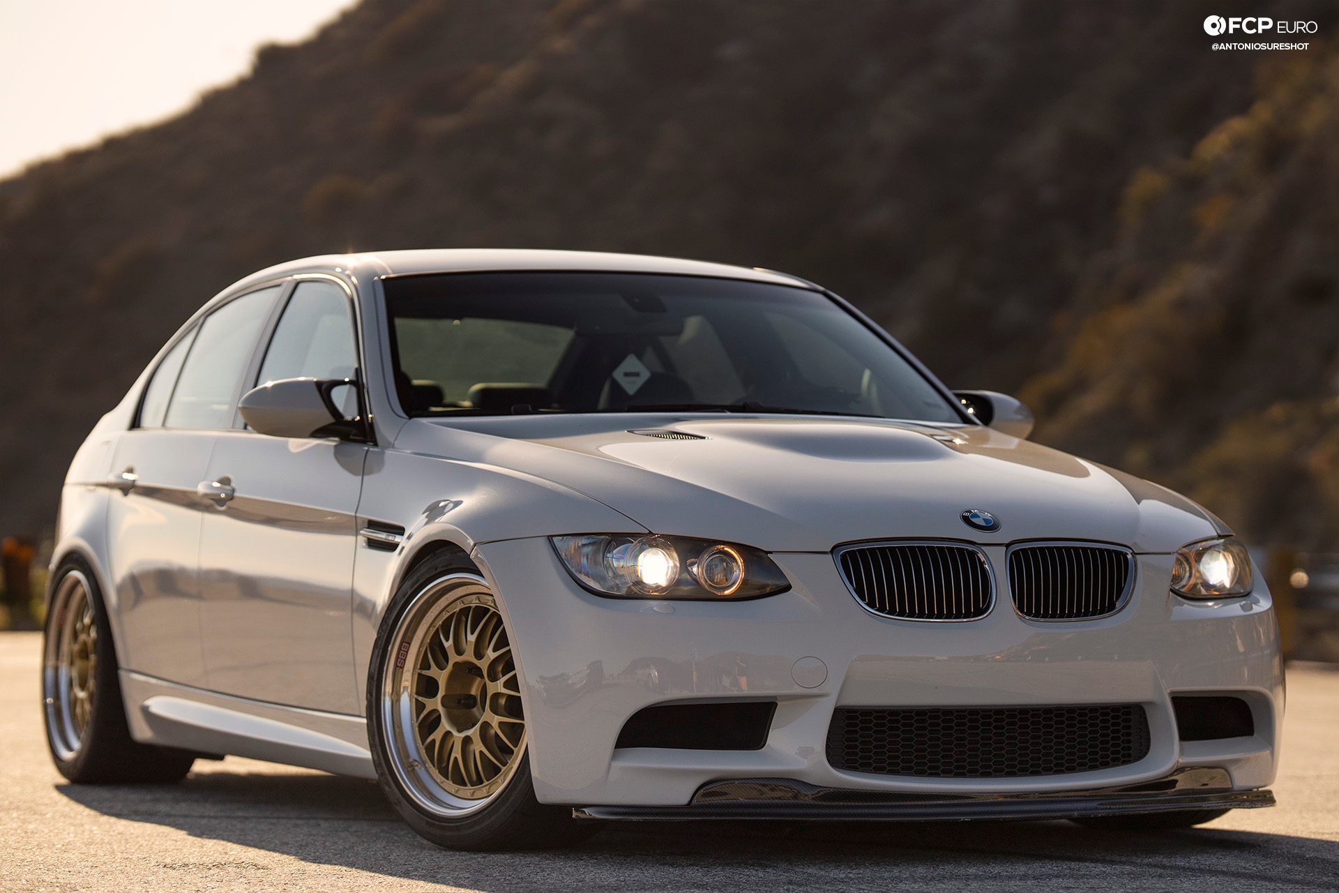 BMW E90 M3 Sedan Slicktop BBS E88 KW Suspension Front 3/4