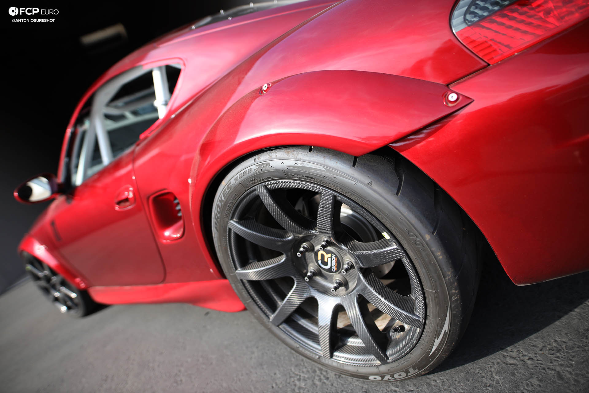 Bisimoto AEM Infinity Porsche Boxster 986 Twin Turbo Center Seat Carbon Revolution Wheels Toyo R888R