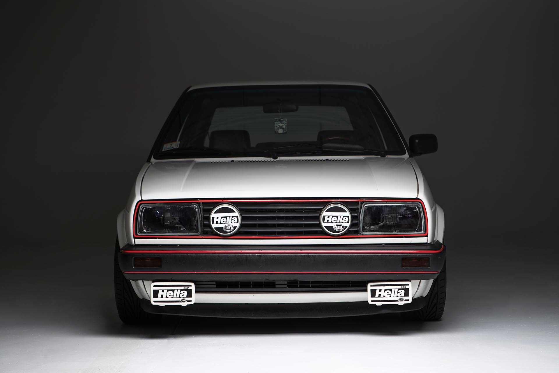 Alpine White Mk2 VW Golf ABA Aero Grill Hella Front