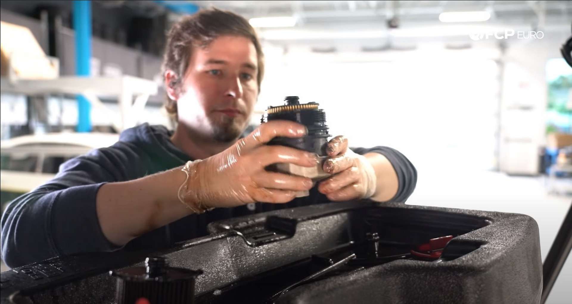 DIY Volvo SPA Oil Change new filter installed into the cap