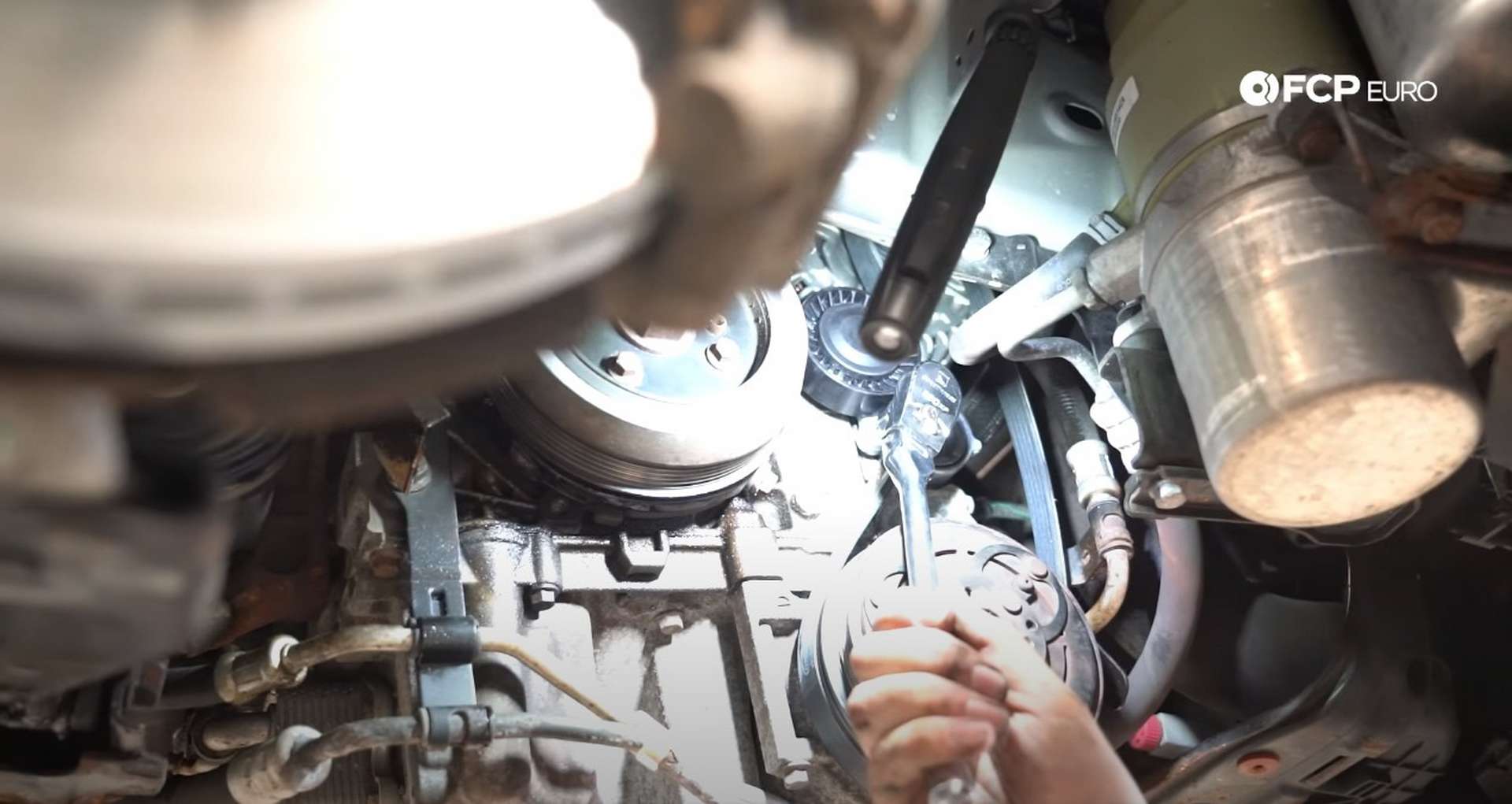 DIY Volvo Alternator and Serpentine Belt Replacement reinstalling the inner belt