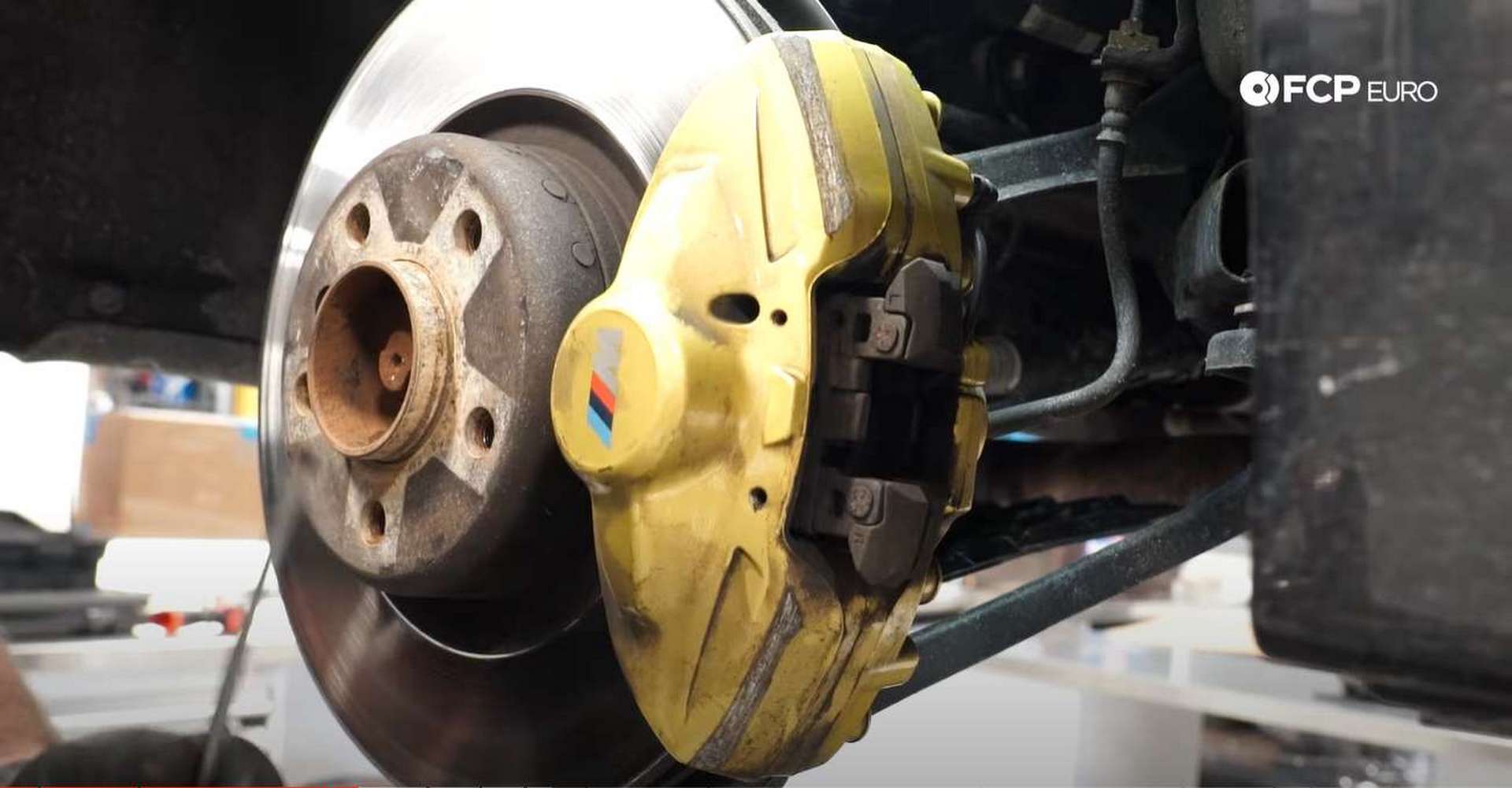 DIY BMW F30 M-Sport Rear Brake Service removing the pads