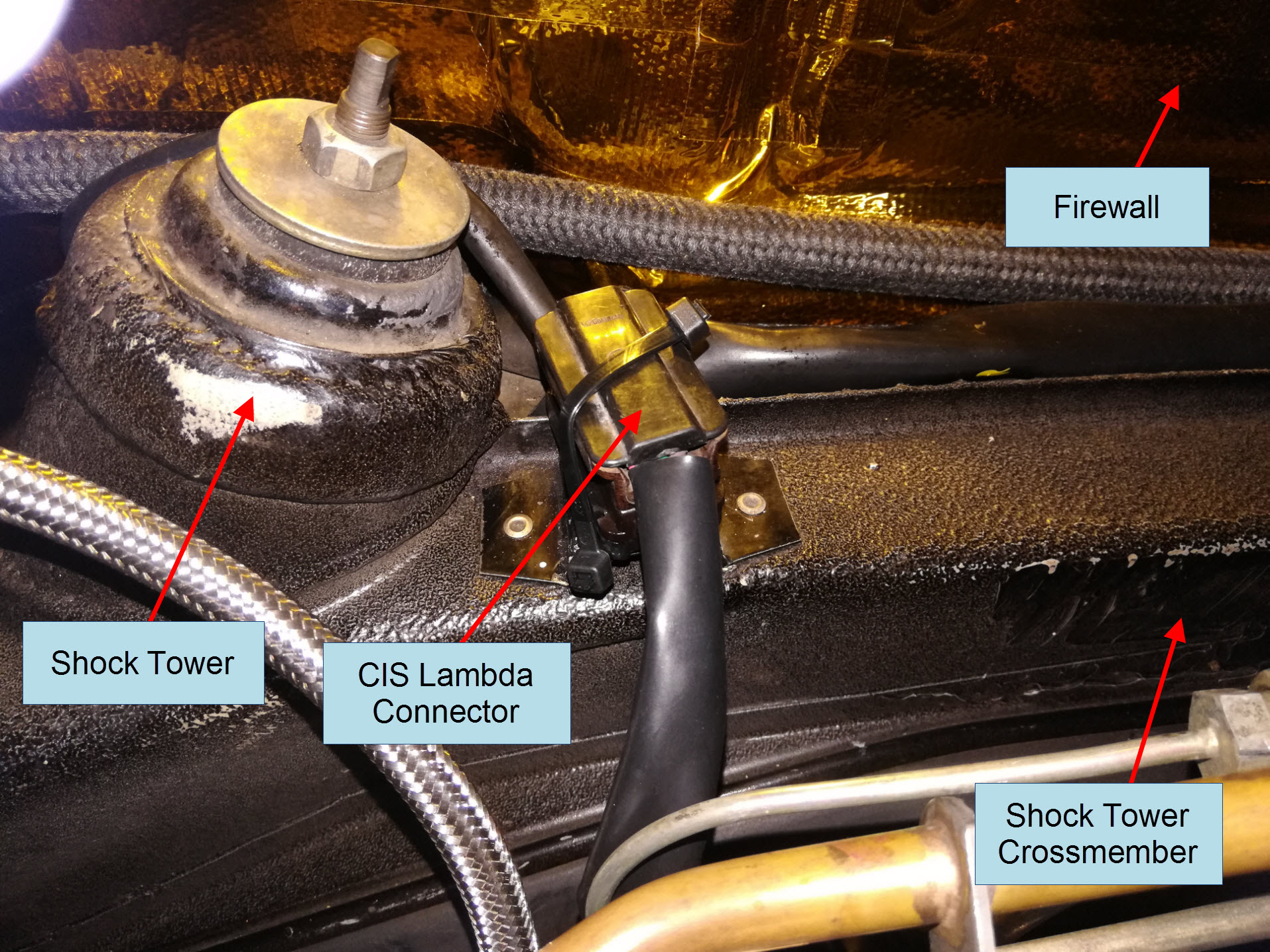 Air-cooled Porsche 911 CIS lambda harness connector.