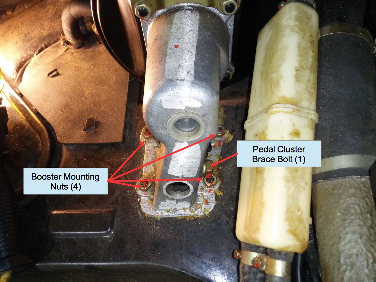 Air-cooled Porsche 911 master cylinder mounting nuts.