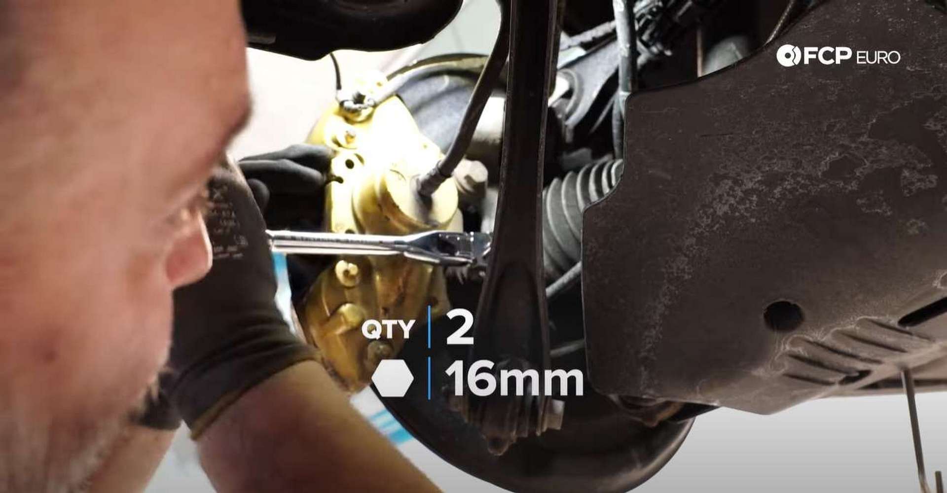 DIY BMW F30 M-Sport Rear Brake Service removing the caliper's mounting bolts