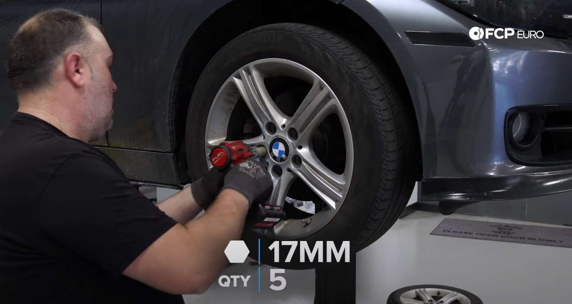 DIY BMW F30 Front Control Arm Replacement removing the front wheel