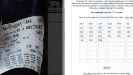 Deciphering European Car Option Codes