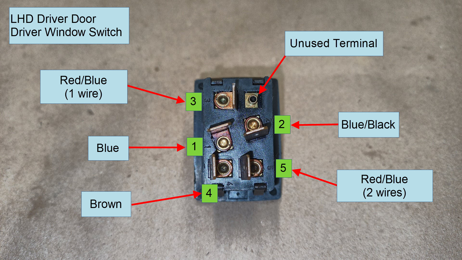 air-cooled porsche 911 window switches wiring
