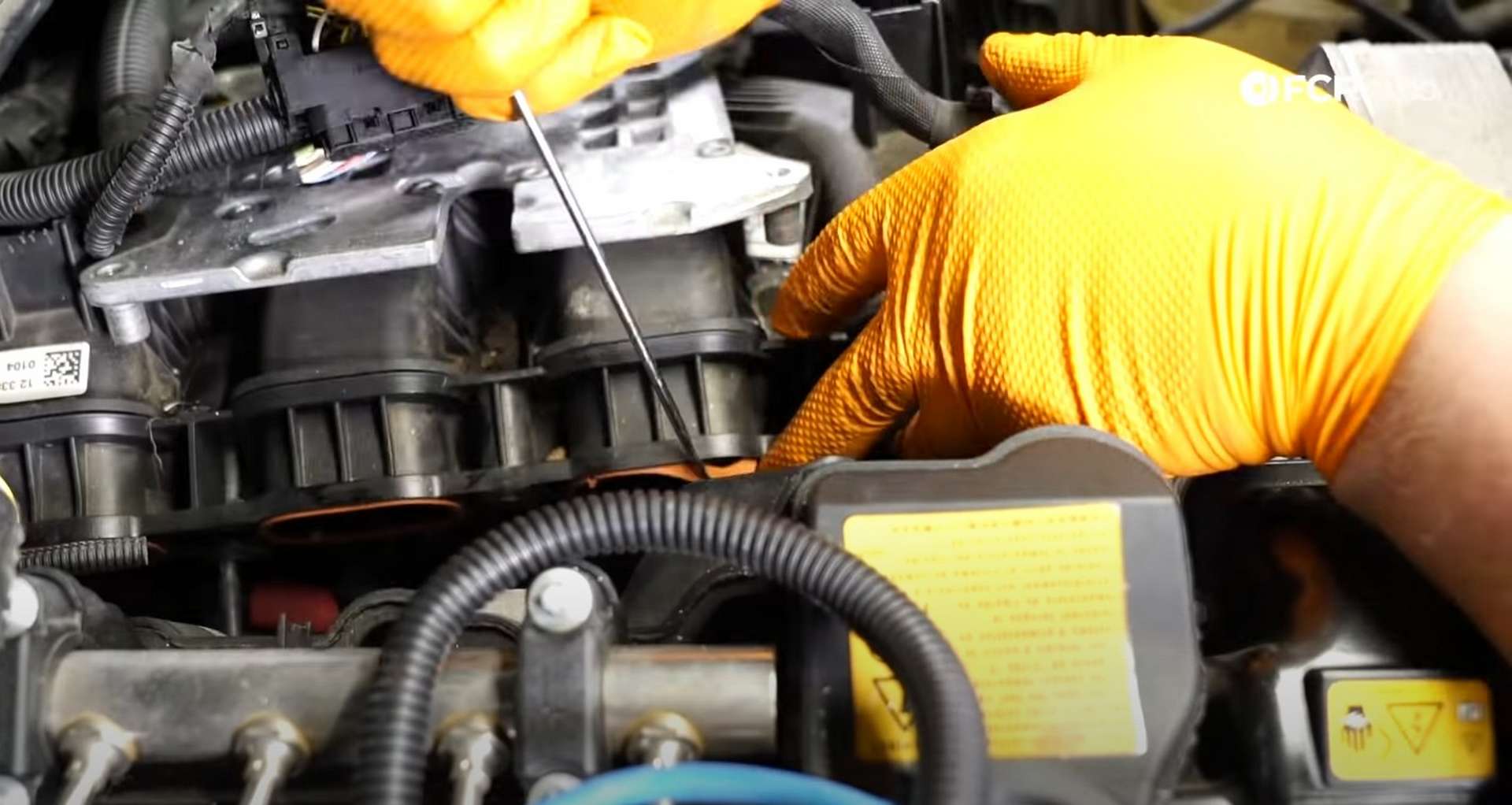 DIY BMW F30 Oil Filter Housing Gasket Replacement removing the old manifold gaskets